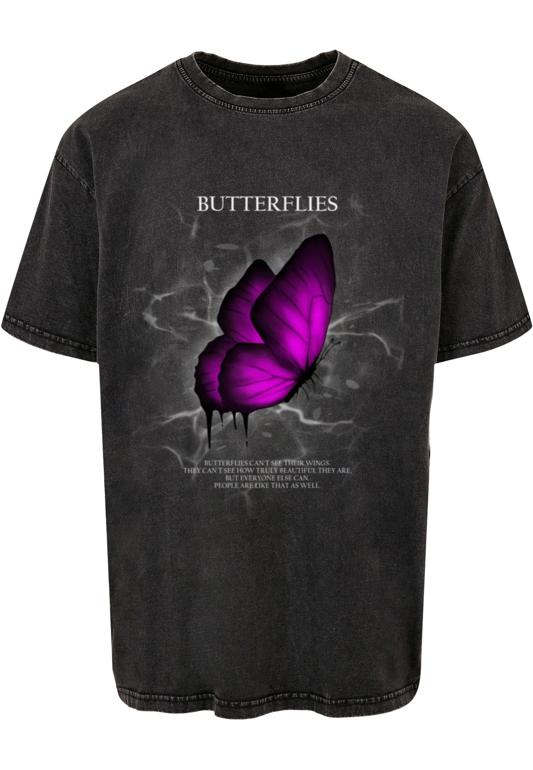 Merchcode T-Shirt "Merchcode Herren Butterflies Acid Washed Heavy Oversized günstig online kaufen