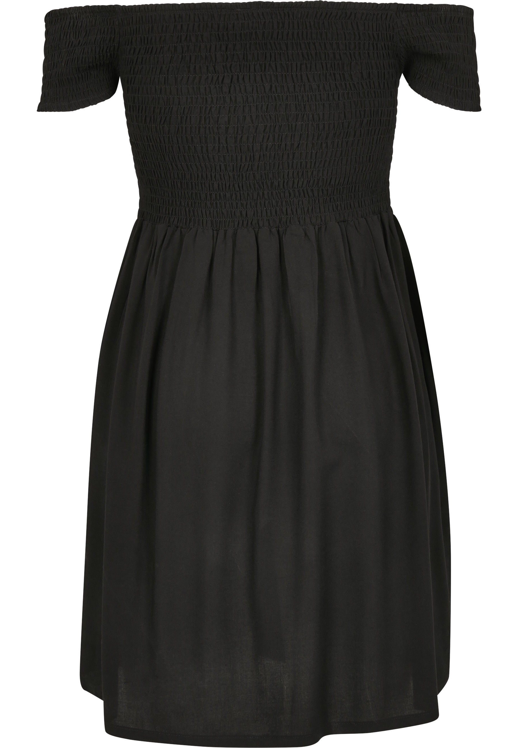 URBAN CLASSICS Shirtkleid »Urban Classics Damen Ladies Smoked Off Shoulder Dress« 1 Stk. tlg.
