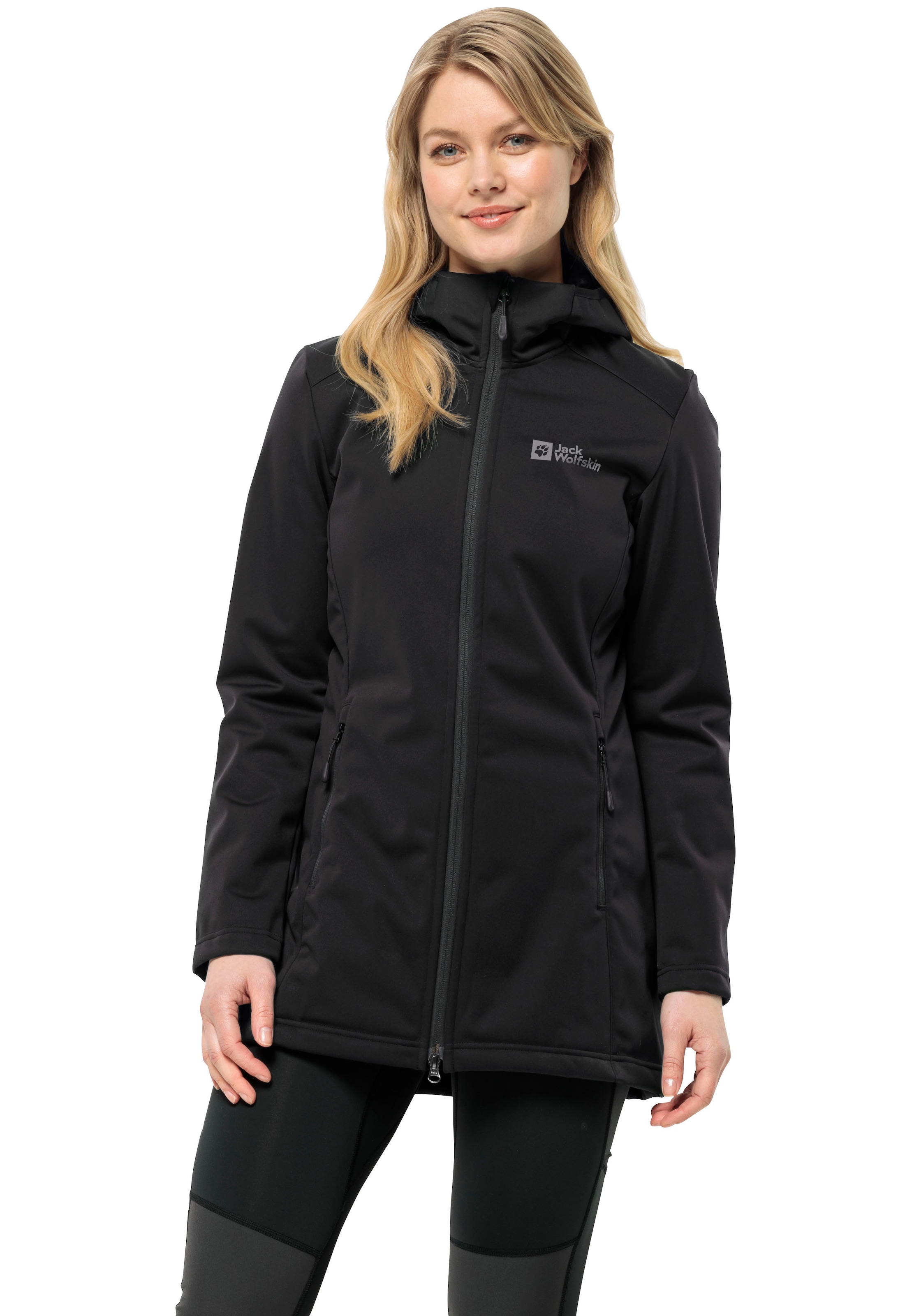 Jack Wolfskin Funktionsjacke »WINDHAIN COAT W«, mit Kapuze, in schlichtem Design