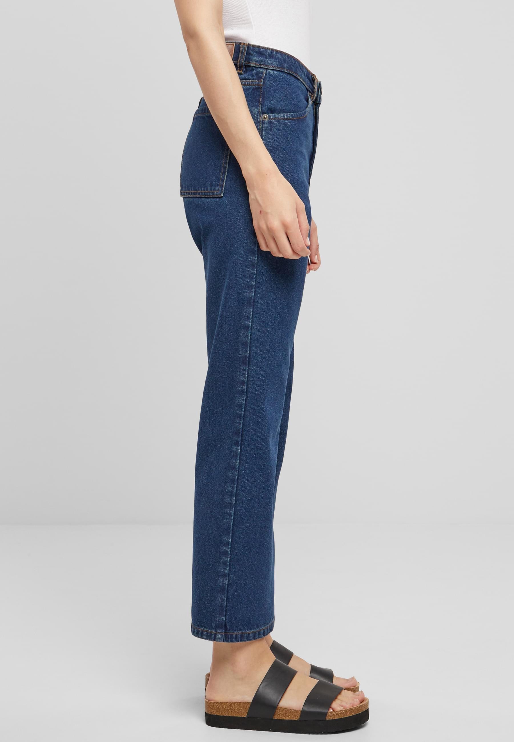 URBAN CLASSICS Bequeme Jeans »Urban Classics Damen Ladies Cropped Straight Leg Denim Pants«