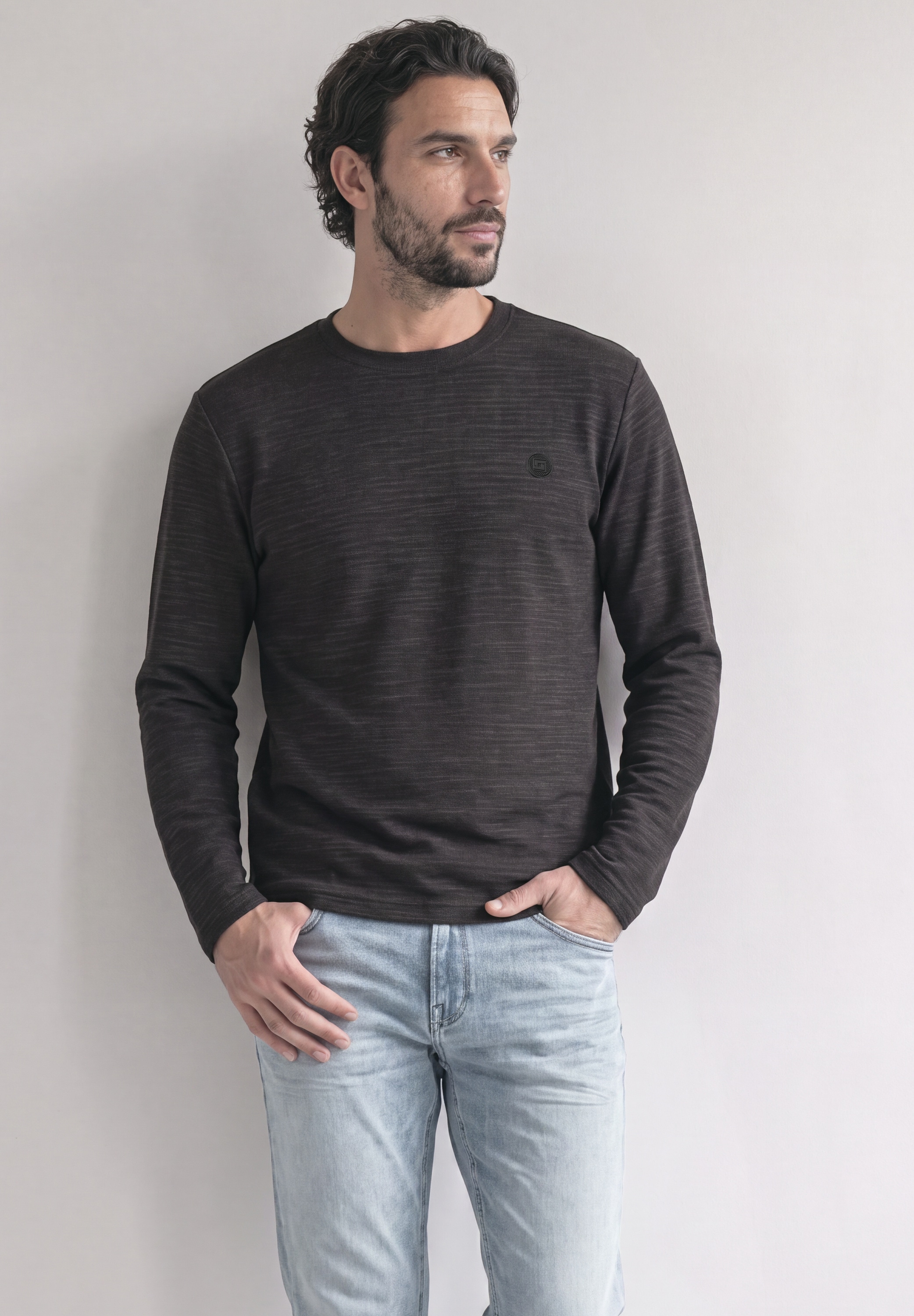 STREET ONE MEN Langarmshirt im soften Baumwoll-Mix