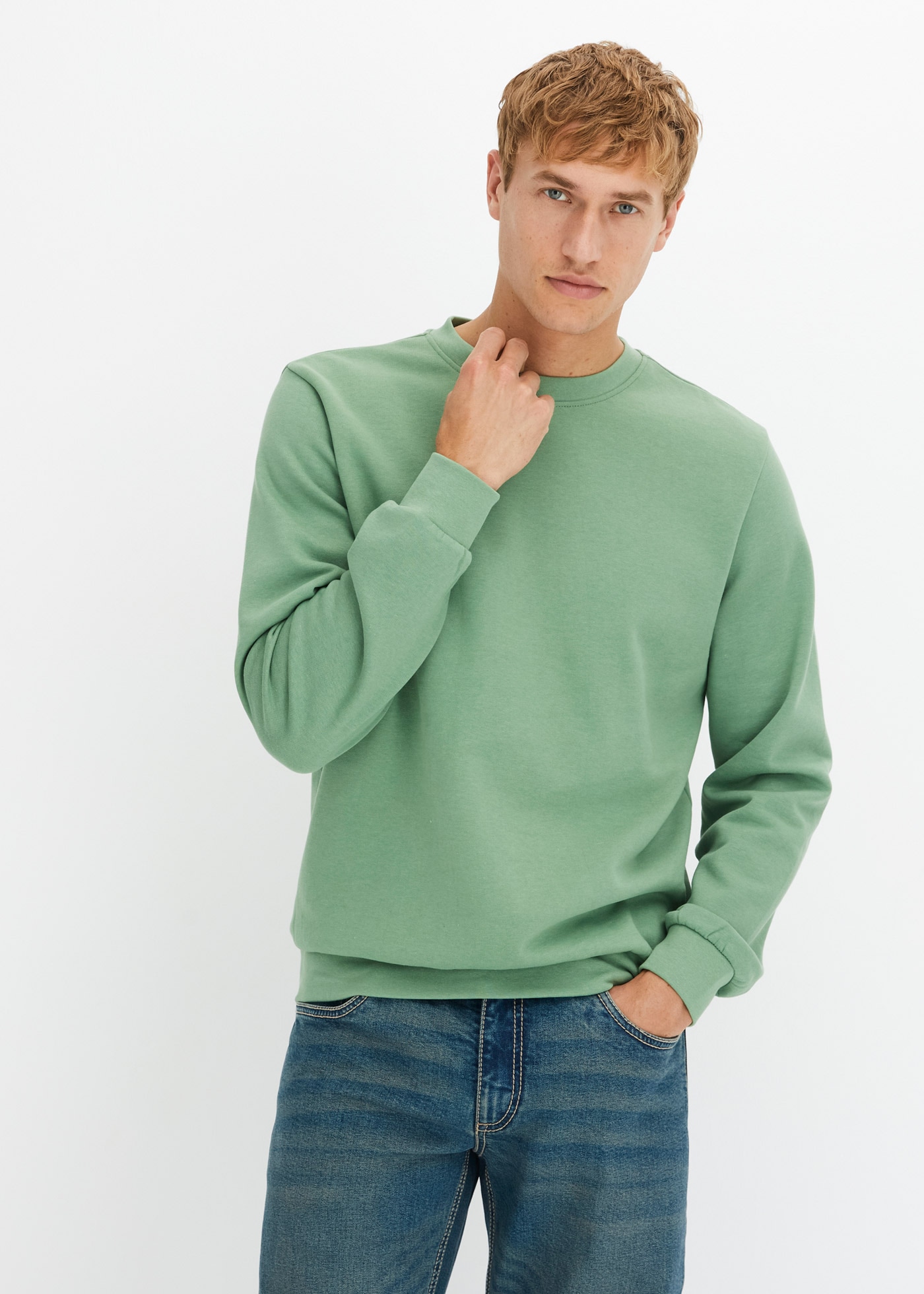 bonprix "Sweatshirt", Regular Fit, mit Rundhalsausschnitt, weich angeraute Innenseite