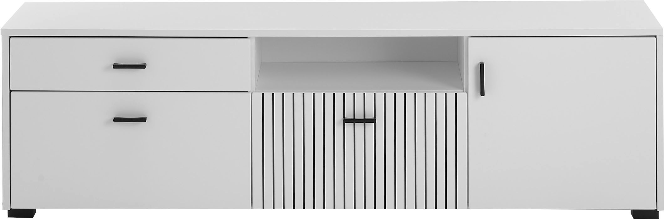 INOSIGN Lowboard »Hudson«, in moderner Trendfarbe, Griffe aus Metall (Schwarz), Breite 150 cm