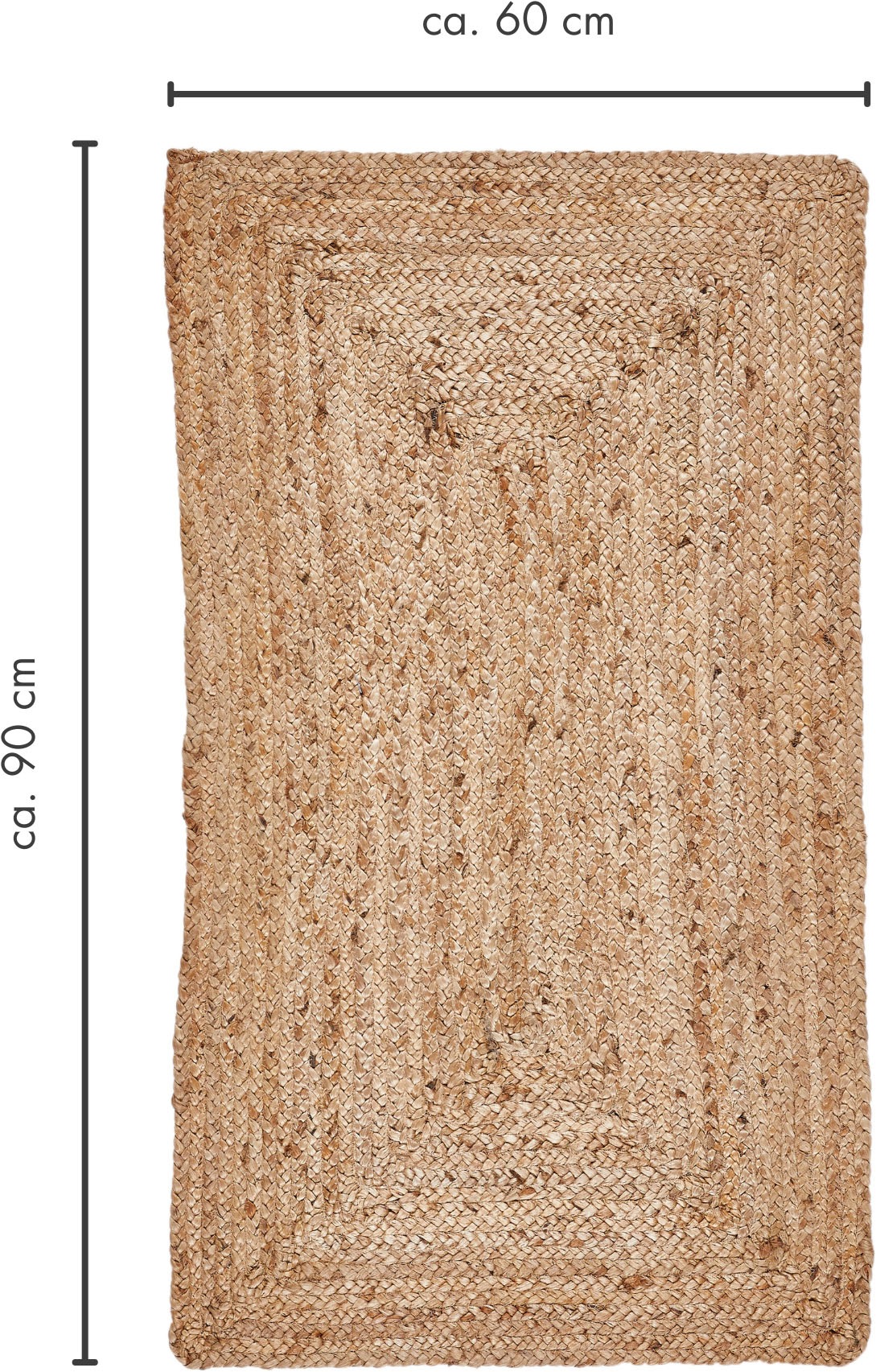 LUXOR living Teppich »Salo« rechteckig 6 mm Höhe Juteteppich, handgeflochten, 100% Naturfaser, Wohnzimmer