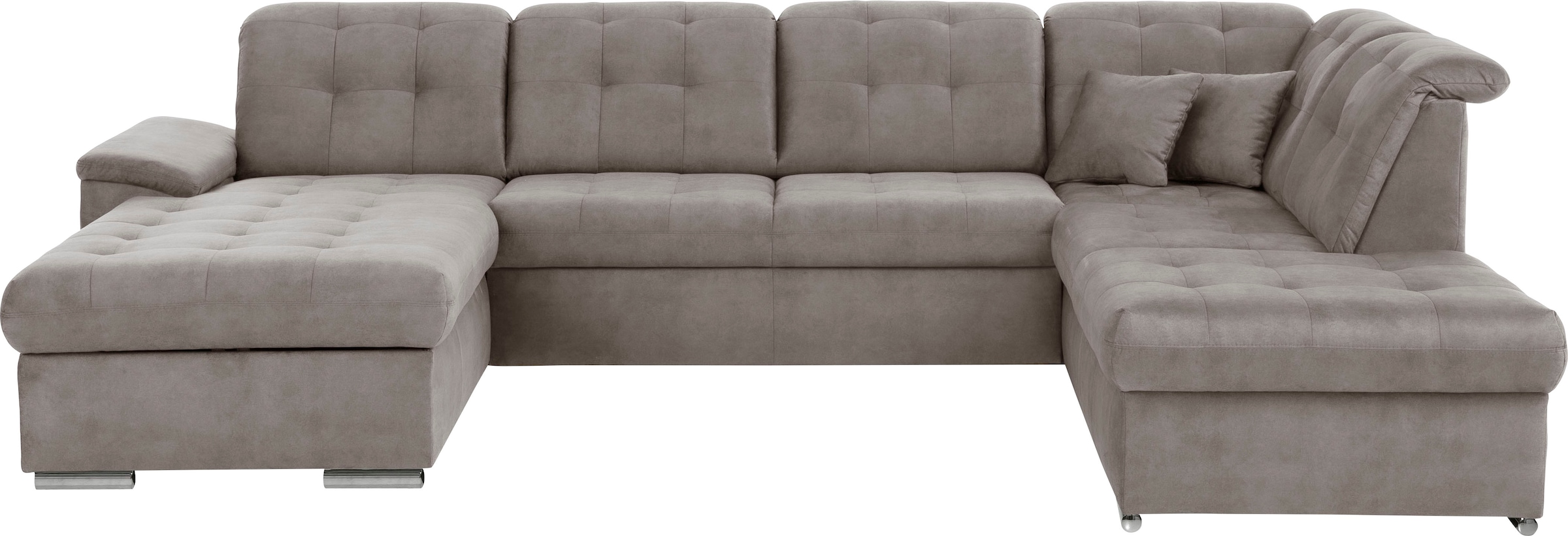 exxpo - sofa fashion Wohnlandschaft »Durango, aufwendige Sitz- und Rückenverarbeitung, bequem, U-Form«, inkl. Kopfteilverstellung, wahlweise mit Bettfunktion und Bettkasten