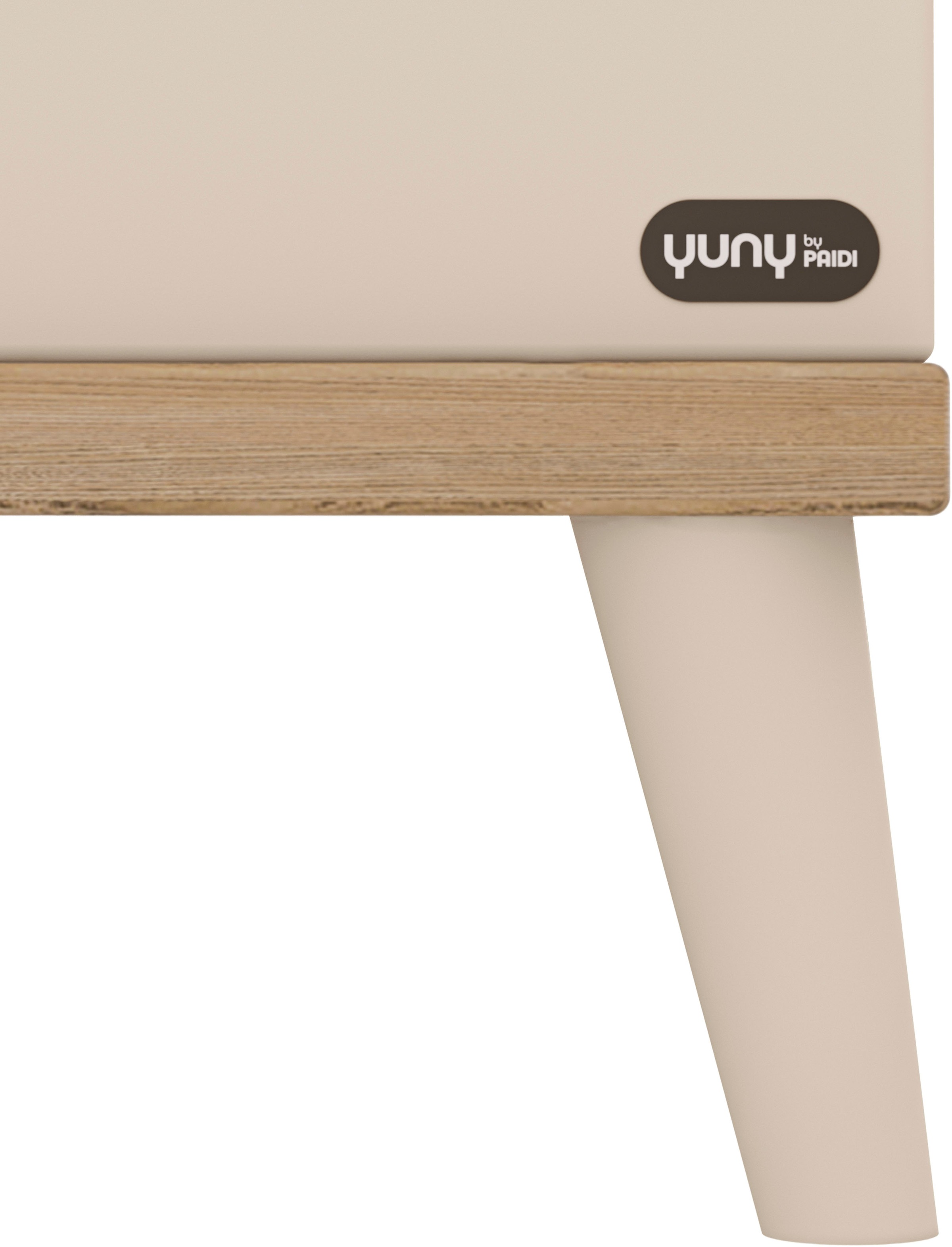 YUNY by PAIDI Kinderbett »HAZEL in Beige, modernes Jugendbett« Massivholz-Füße, zeitloses & langlebiges Einzelbett
