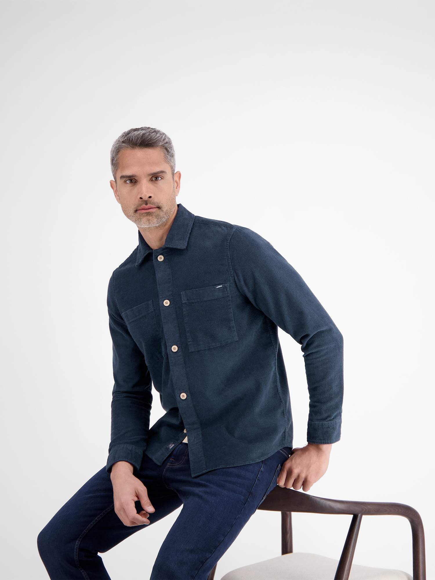 LERROS Langarmhemd »LERROS Modisches Cord-Overshirt«