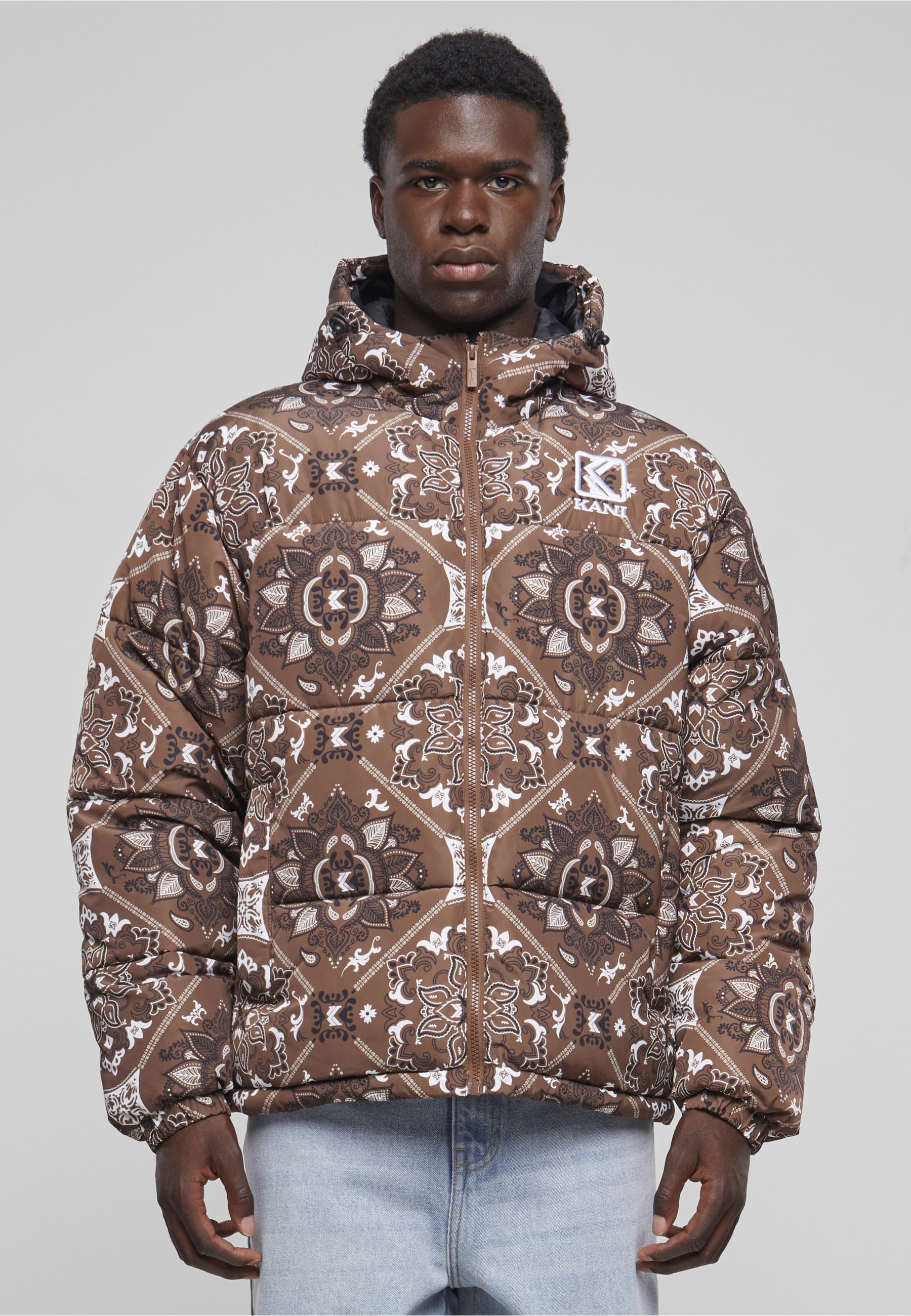 Karl Kani Winterjacke »Karl Kani Herren KM233-037-2 KK OG Paisley Puffer Jacket« 1 Stk. tlg. mit Kapuze