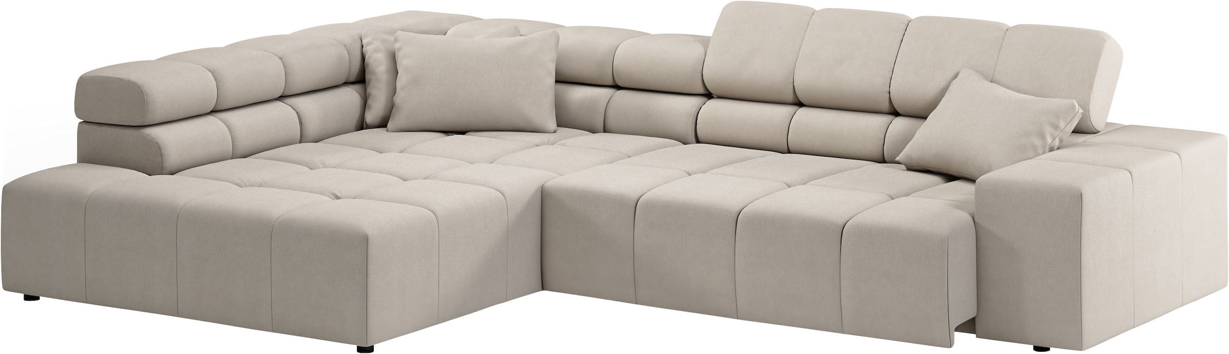 INOSIGN Ecksofa »Ancona incl. Kopfteilverstellung, OTTOs Choice, Breite 319cm, L-Form«, wahlweise motorische Sitztiefenverstellung, auch in Cord + Easy Care