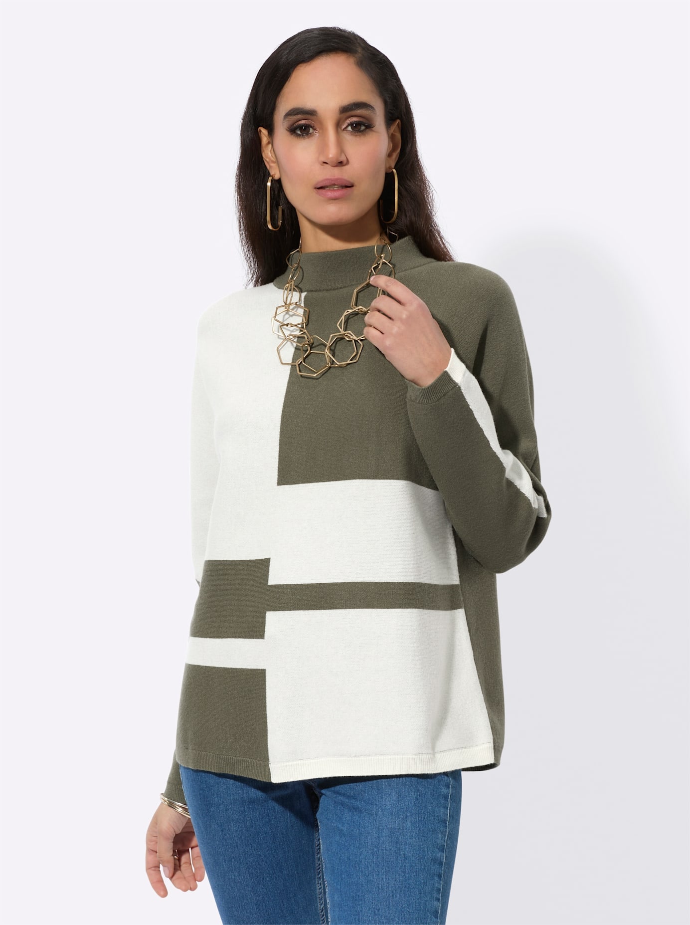 creation L Fledermauspullover »Jacquard-Pullover«