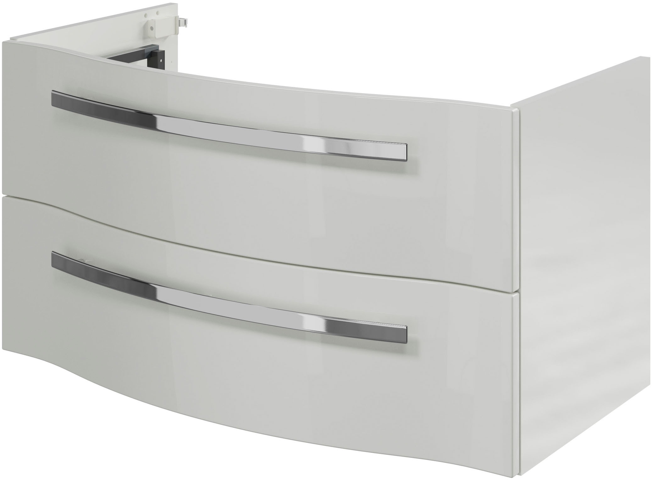 Thumbnail - Saphir Badmöbel-Set "Serie 4005, vormontiert, Glaswaschbecken, Spiegelschrank" Set, 5 Stk. tlg.