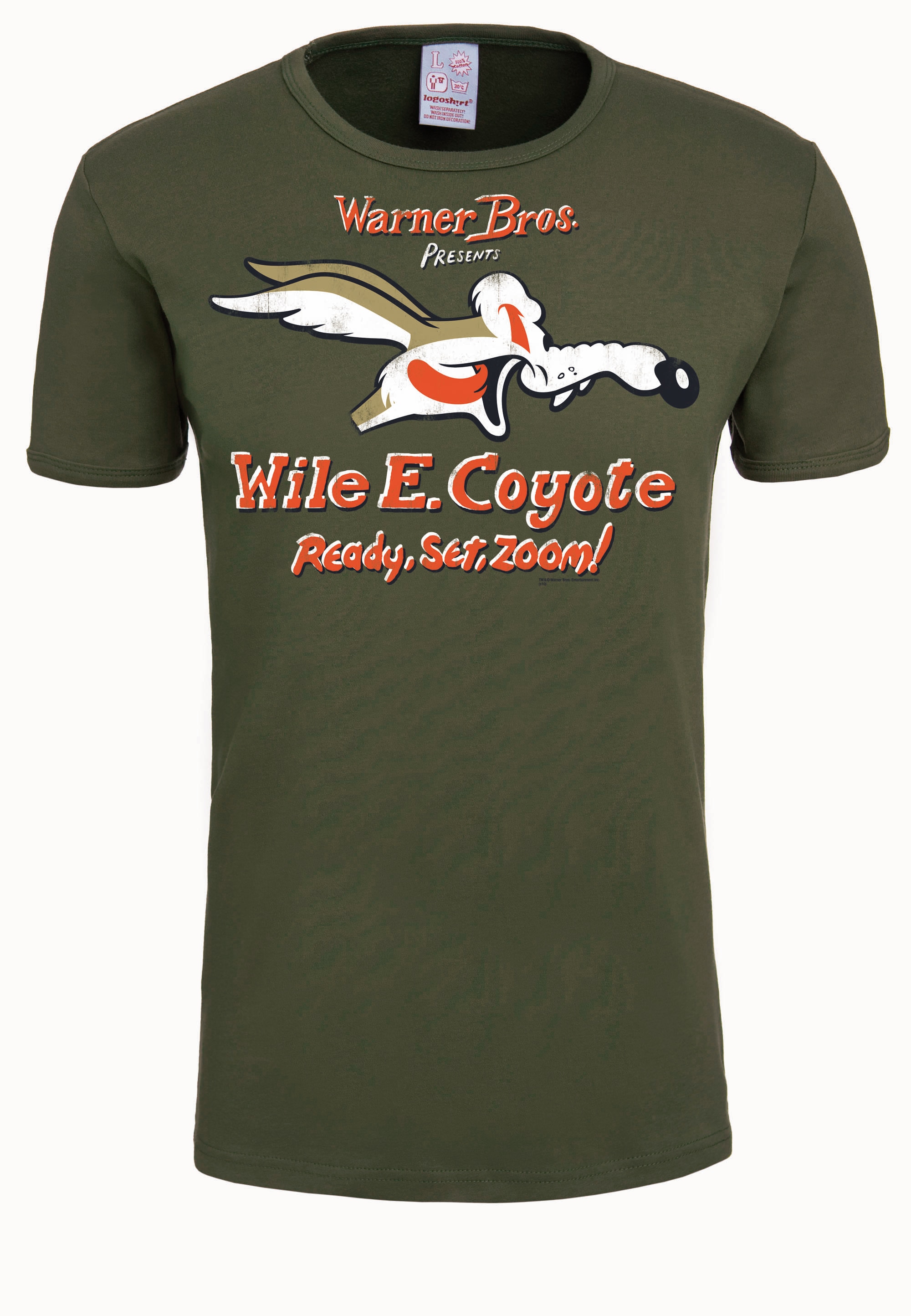 LOGOSHIRT T-Shirt »Coyote«, mit großem Looney Tunes-Druck