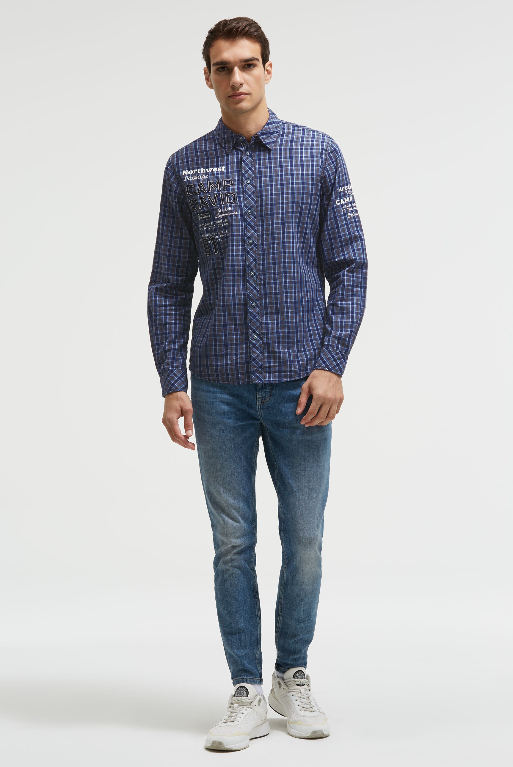 Thumbnail - CAMP DAVID Langarmhemd aus Baumwolle