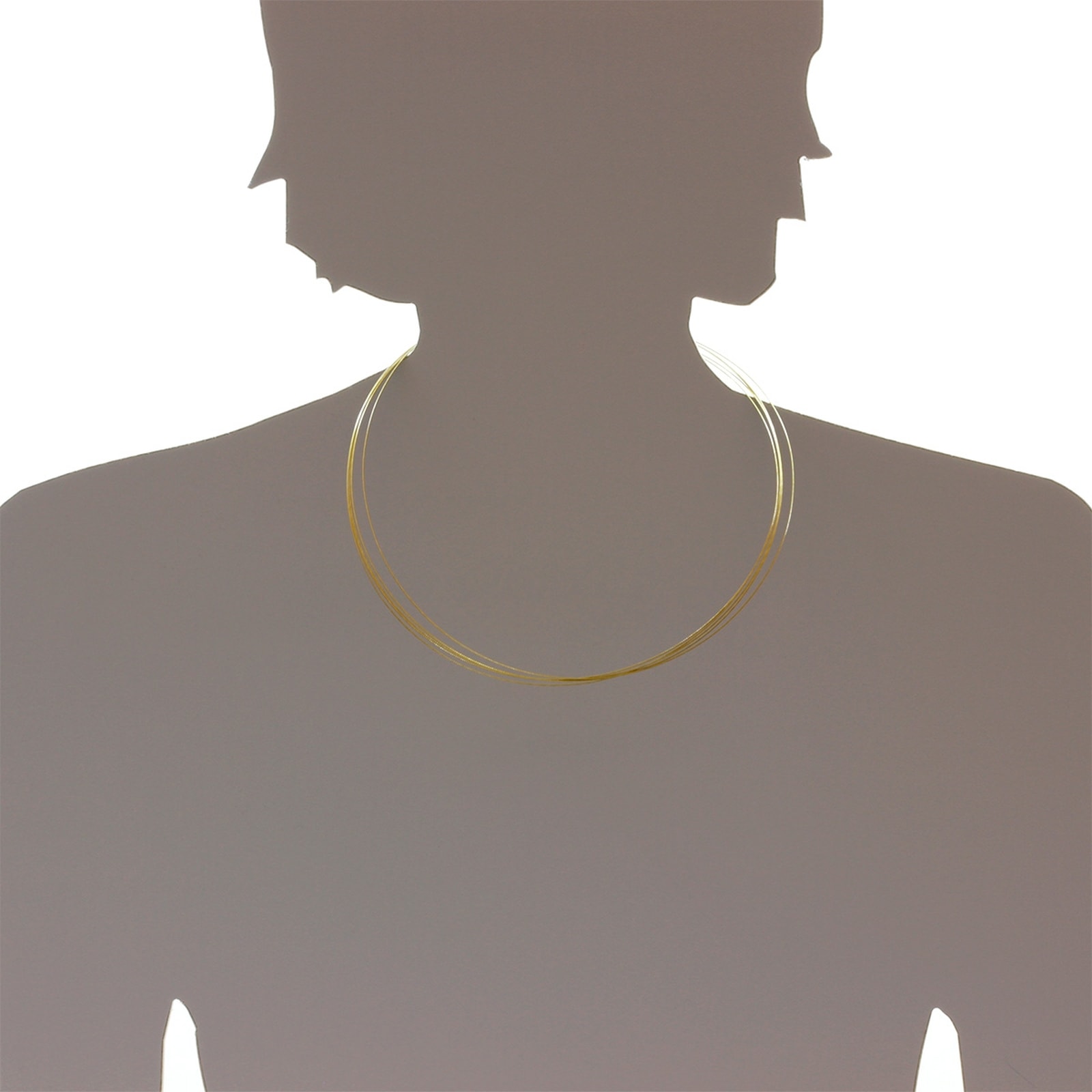 OSTSEE-SCHMUCK Halsreif »- Nyloncollier 5-reihig -goldfarben- - Edelstahl -,«