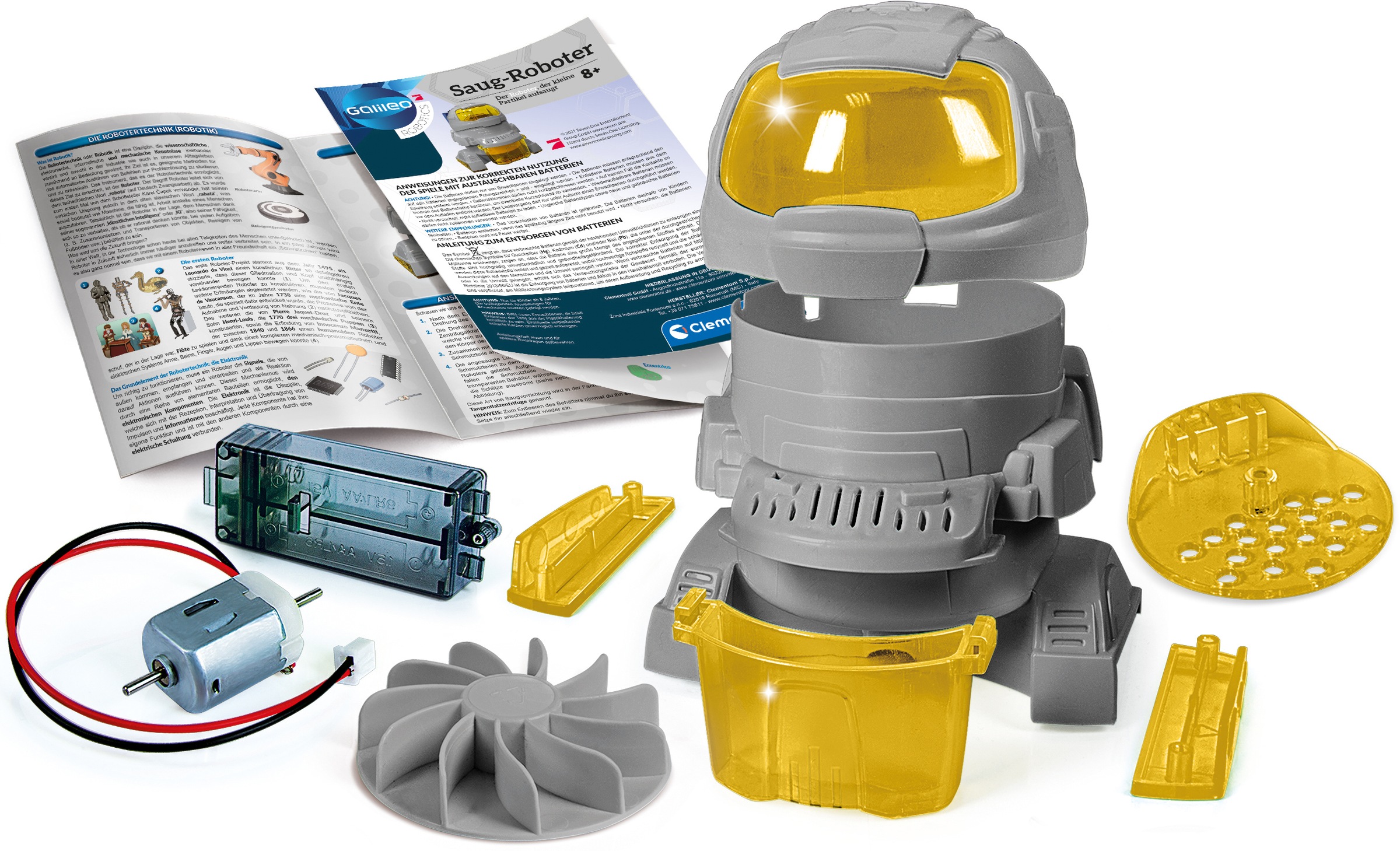 Clementoni® Experimentierkasten »Galileo, Saug-Roboter«, Made in Europe