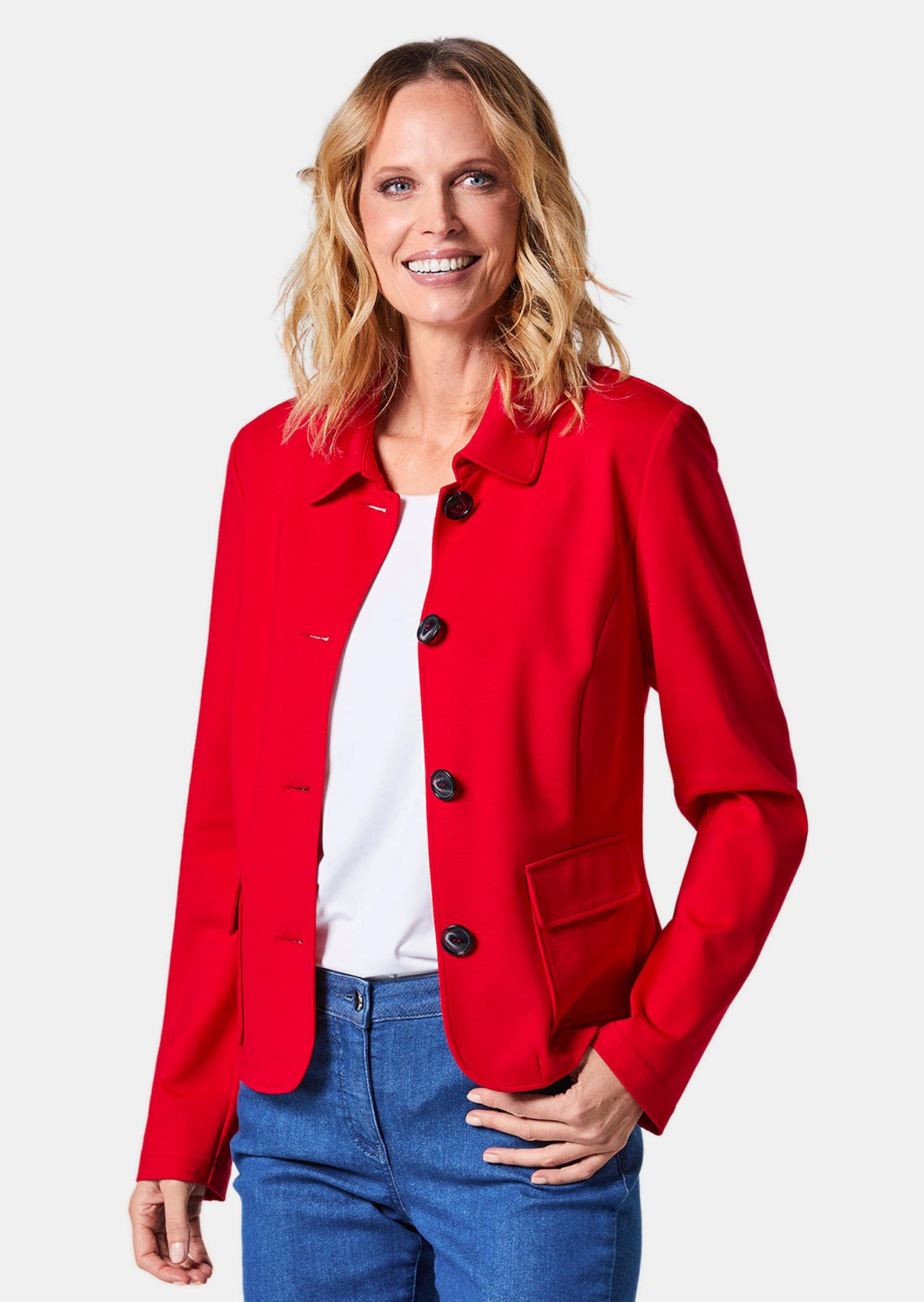 GOLDNER Kurzjacke »Leichte Jacke mit Stehkragen in rot«