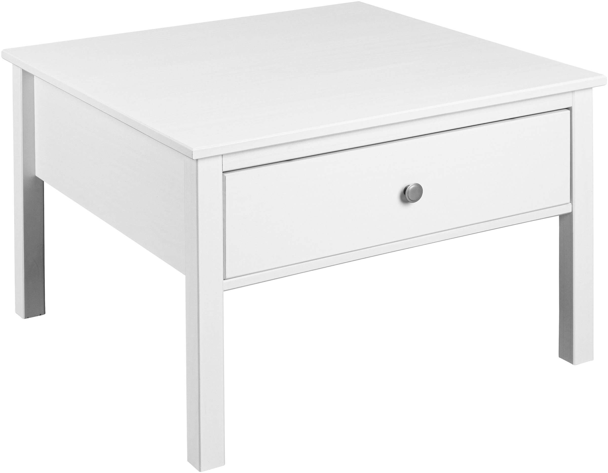 Inter Link Couchtisch »Pinora aus massiver Kiefer, weiss lackiert, 70 x 70 x 47 cm« 1 Stk. tlg. Salontisch im modernem Skandi Look, mit Schublade