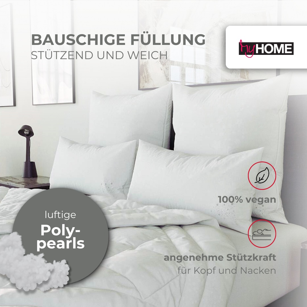 my home Microfaserkissen "Baca, Kopfkissen 40x80 cm und 80x80 cm" Füllung: günstig online kaufen