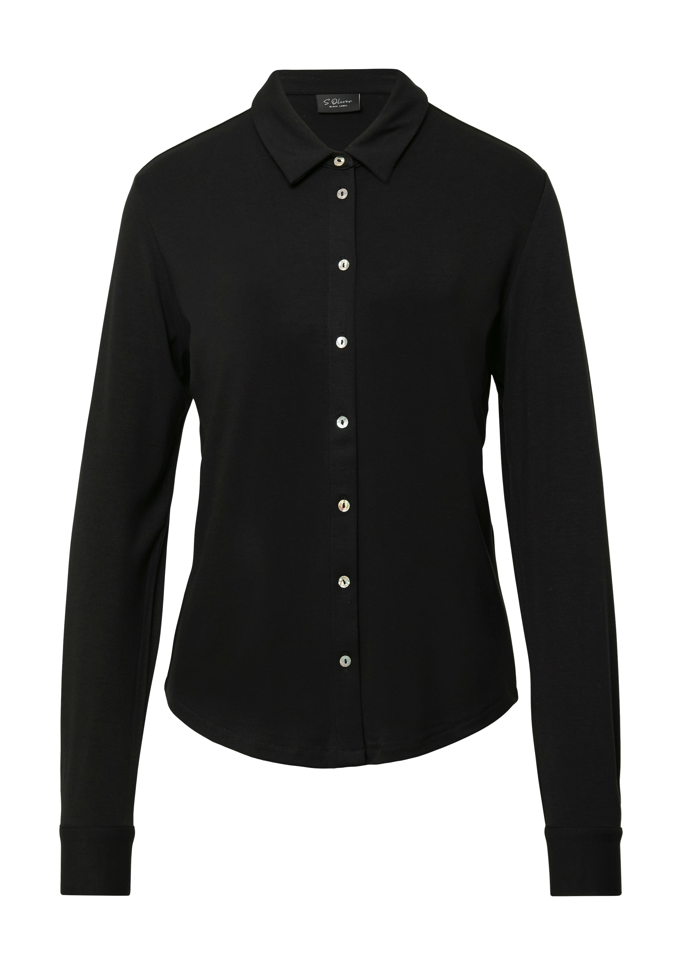 s.Oliver BLACK LABEL Hemdbluse mit Perlmuttknöpfen