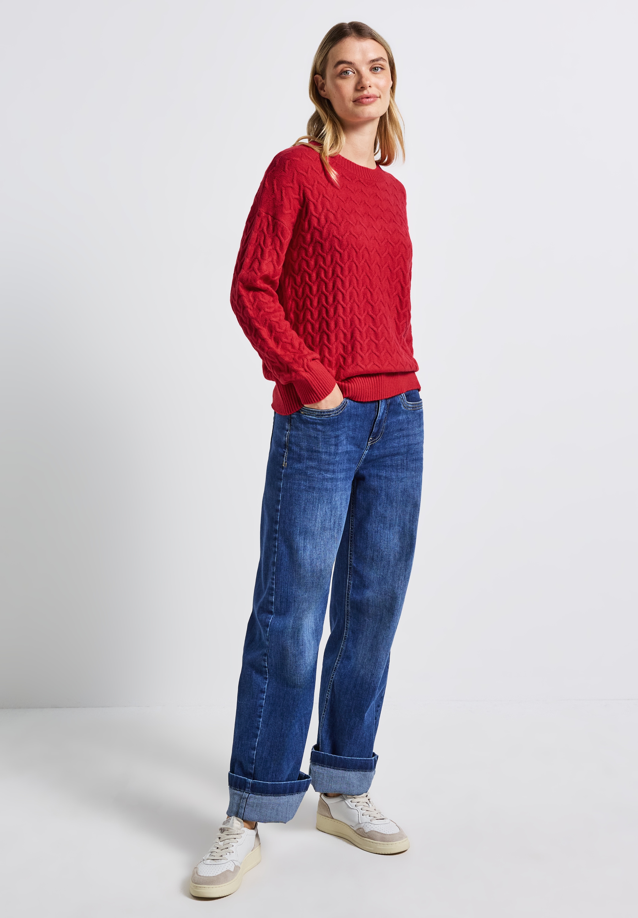 STREET ONE Strickpullover, mit Rundhalsausschnitt