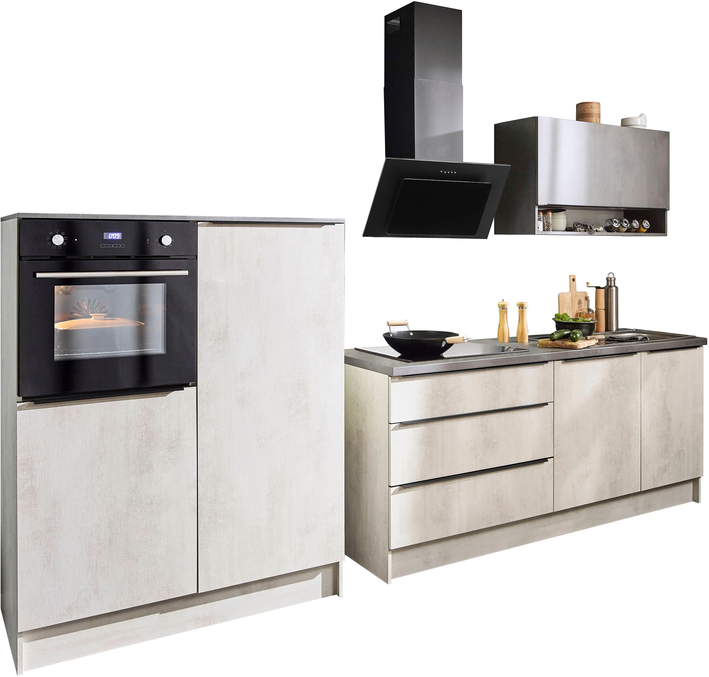 BASIC by Balculina Küchenzeile »Boston« Breite 200 + 123 cm, wahlweise mit E-Geräten