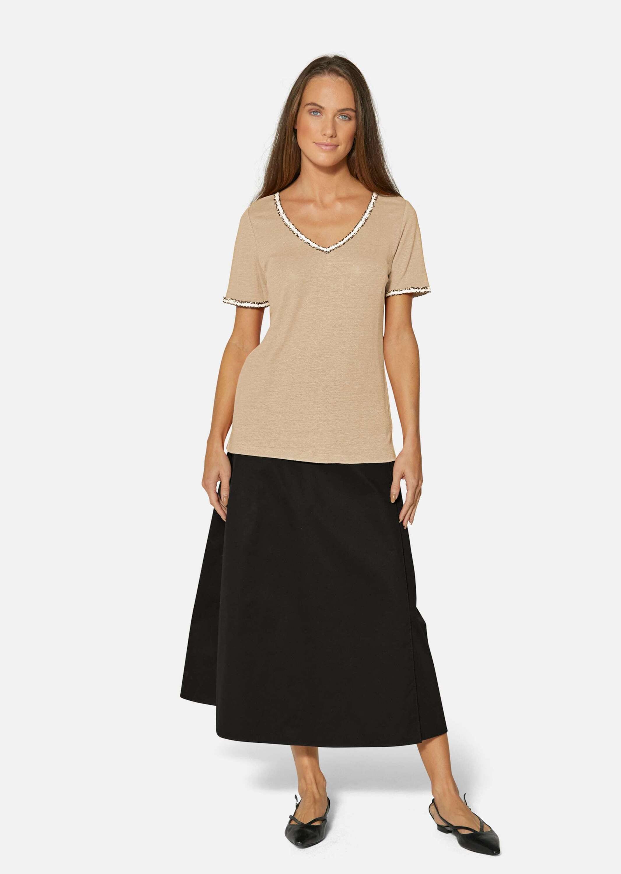 Madeleine Kurzarmshirt "Shirt Trendiges Kurzarm-Shirt, V-Ausschnitt"