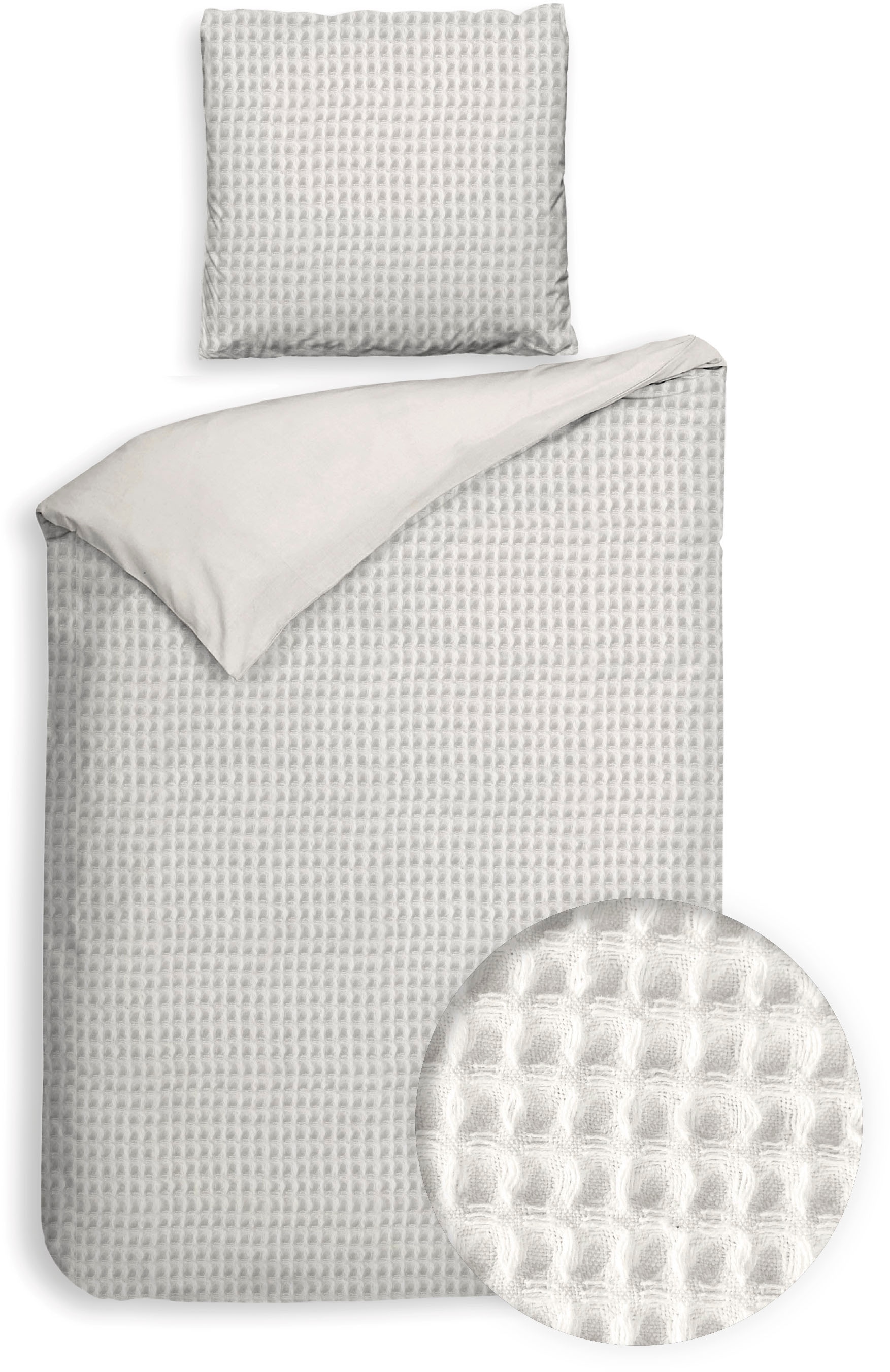 Heckett & Lane Wendebettwäsche "Vafala" 2 Stk. tlg. Waffelmuster,100% Baumw günstig online kaufen