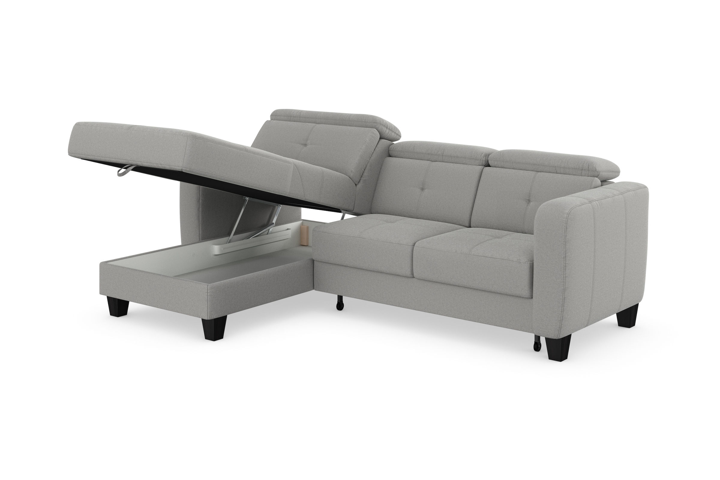 sit&more Ecksofa »Belluci L-Form«, inklusive Federkern, wahlweise mit Bettfunktion und Bettkasten