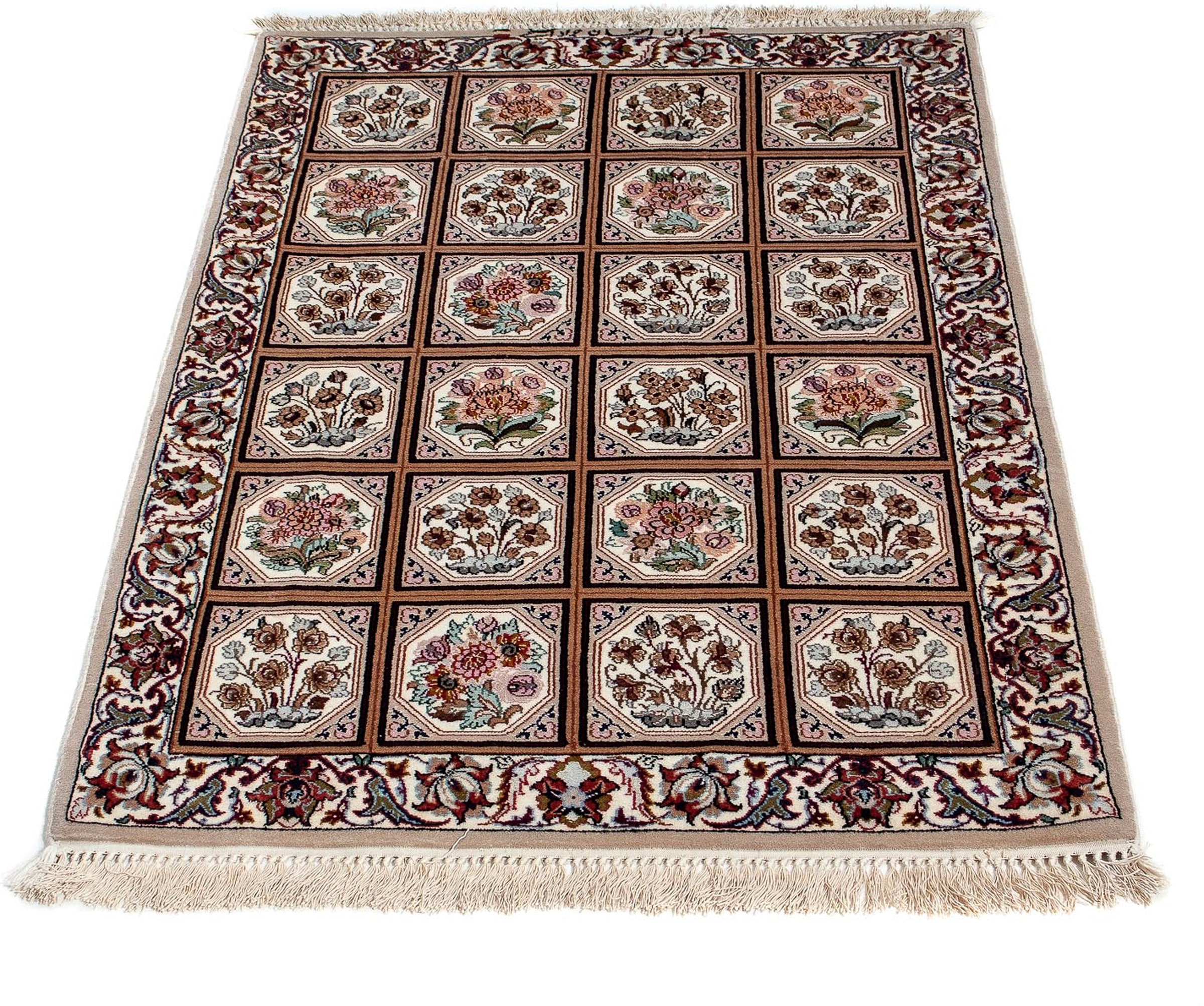 morgenland Orientteppich "Perser - Isfahan - Premium - 103 x 70 cm - hellbraun", rechteckig, 6 mm Höhe, Wohnzimmer, Hand