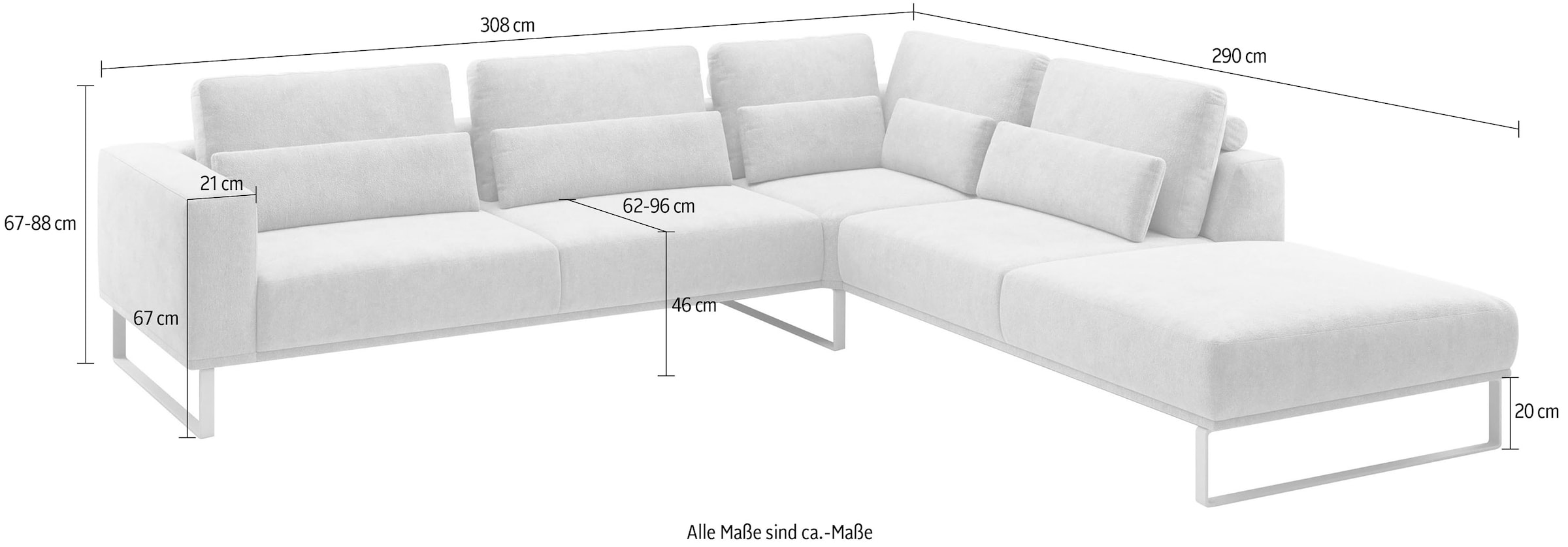 Musterring Ecksofa »JUSTB! PM100, stilvoller Lounge-Komfort von Musterring« Kollektion Bettina Zimmermann, optionaler Sitzvorzug & Fuß-Auswahl