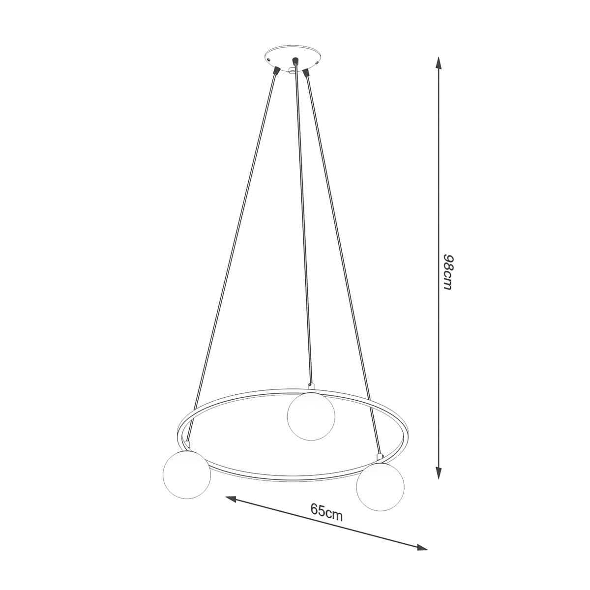 SOLLUX lighting Kronleuchter »YOLI«, 3 flammig, Leuchtmittel G9 | ohne Leuchtmittel, Verteiltes Licht