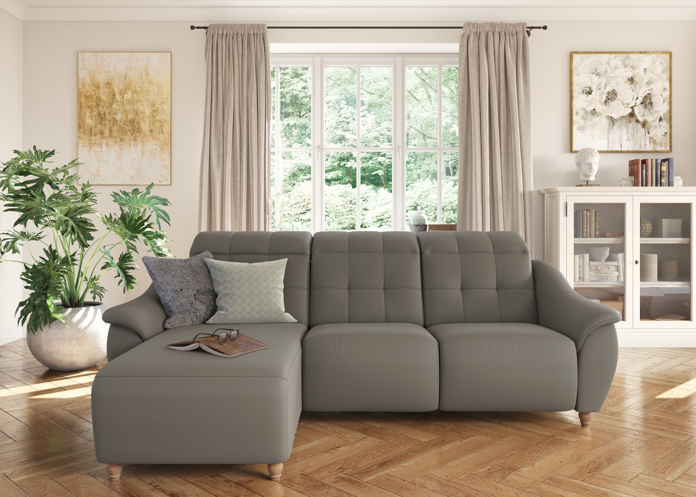 Home affaire Ecksofa "Boston L-Form" Kopfteilverstellung an jeder Sitzfläch günstig online kaufen