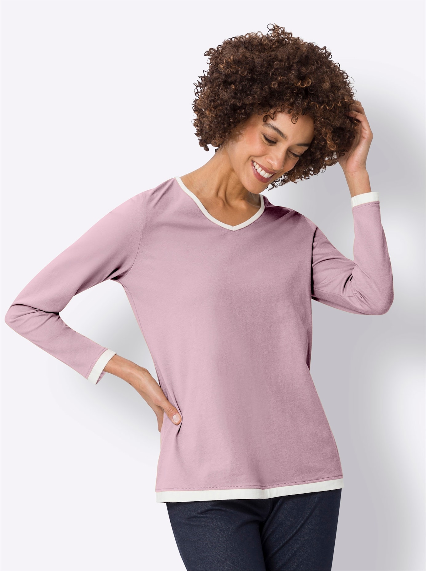Classic Basics Langarmshirt "V-Shirt", (1 tlg.) günstig online kaufen