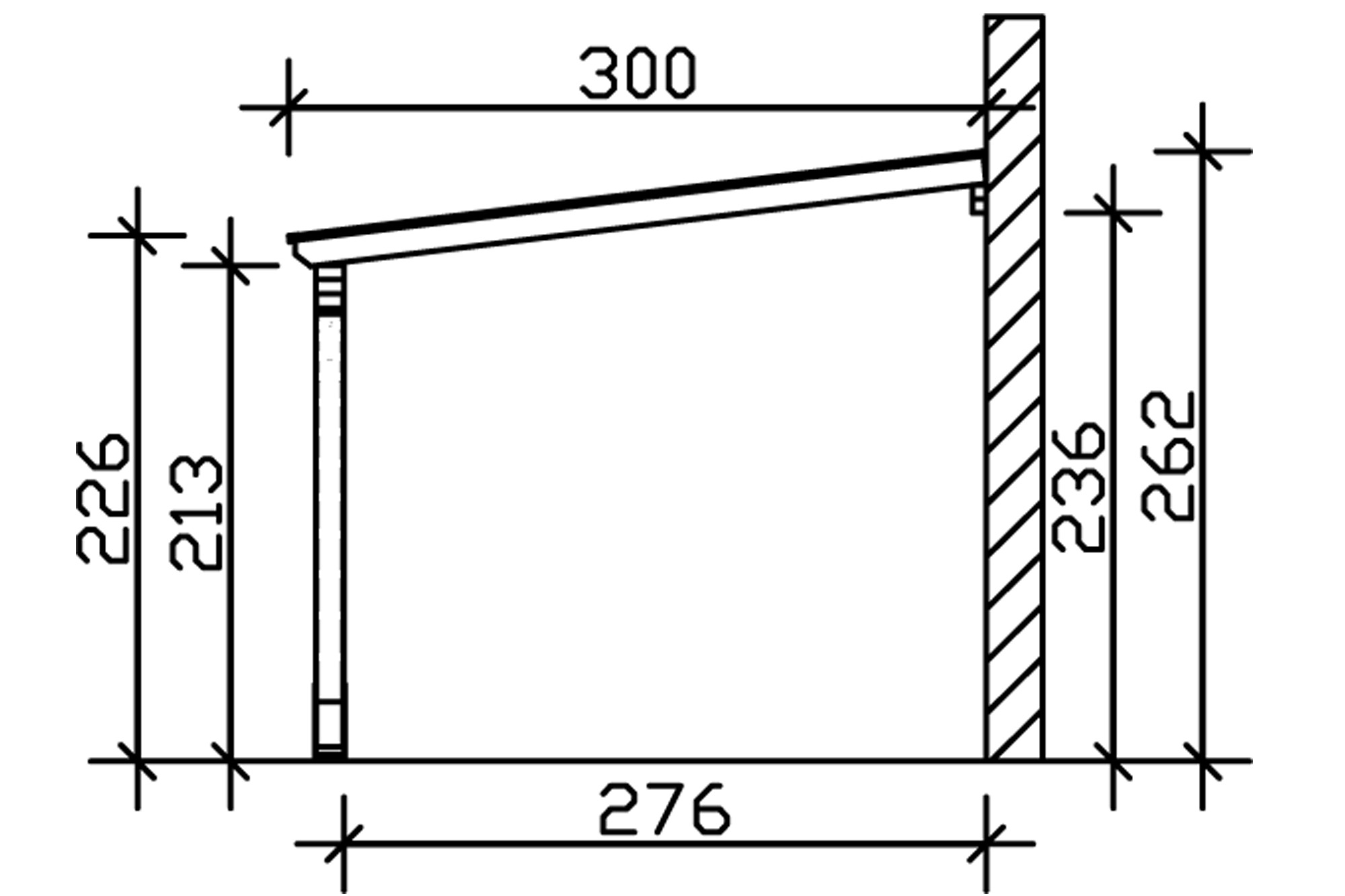 Skanholz Einzelcarport »Eifel«, Holz, 276 cm, Anthrazit, mit Bogen