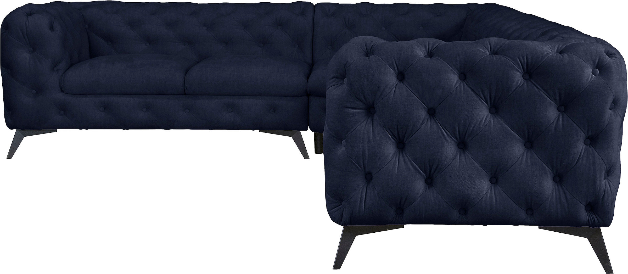 Home affaire Chesterfield-Sofa "Ecksofa GLYNIS L-Form mit Wellenunterfederu günstig online kaufen