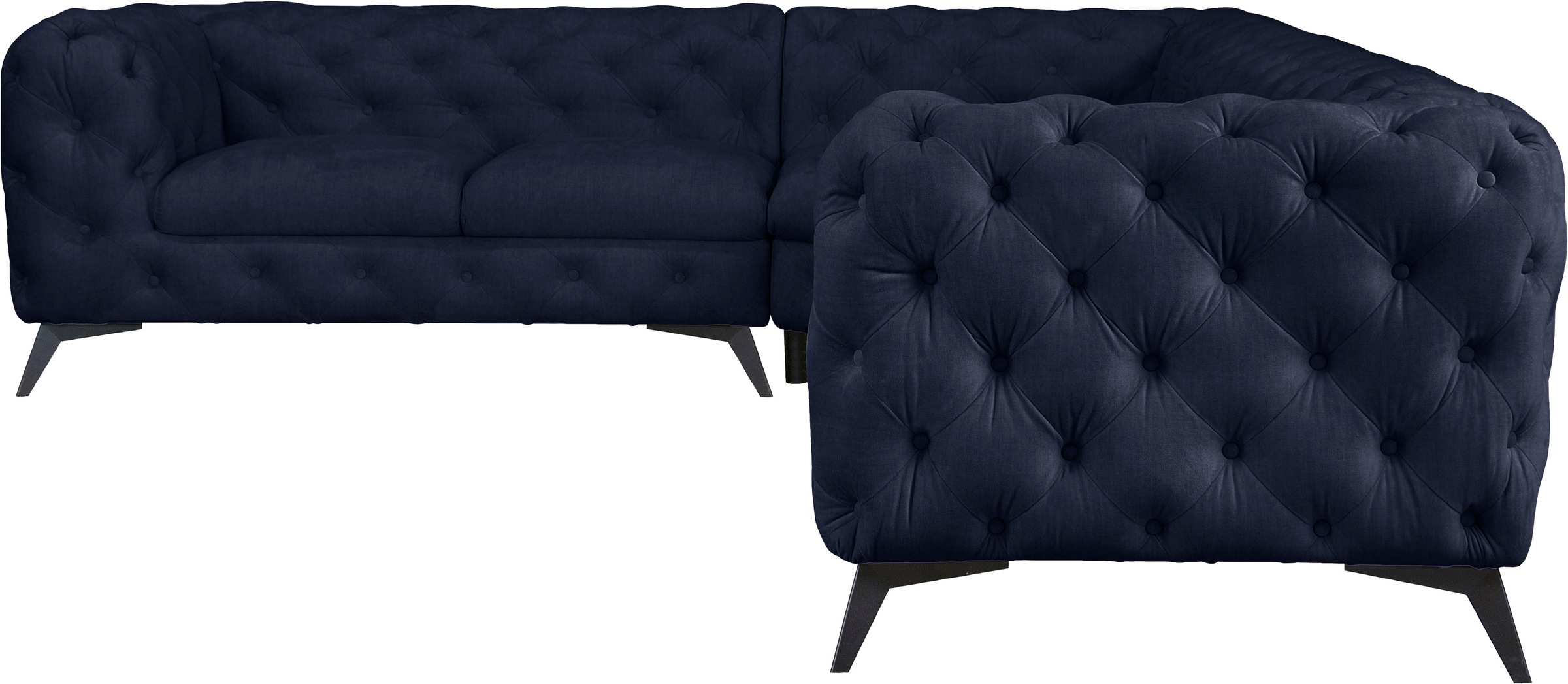 Leonique Chesterfield-Sofa "Ecksofa GLYNIS L-Form mit Wellenunterfederung, günstig online kaufen