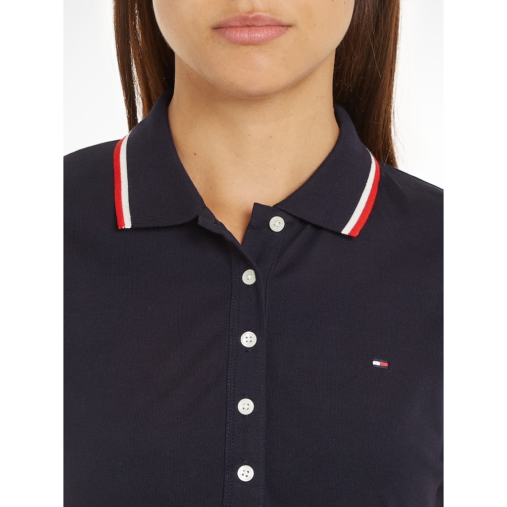 Tommy Hilfiger Polokleid »F&F STP SLV KNEE POLO DRESS«, mit kontrastfarbenen Einsätzen