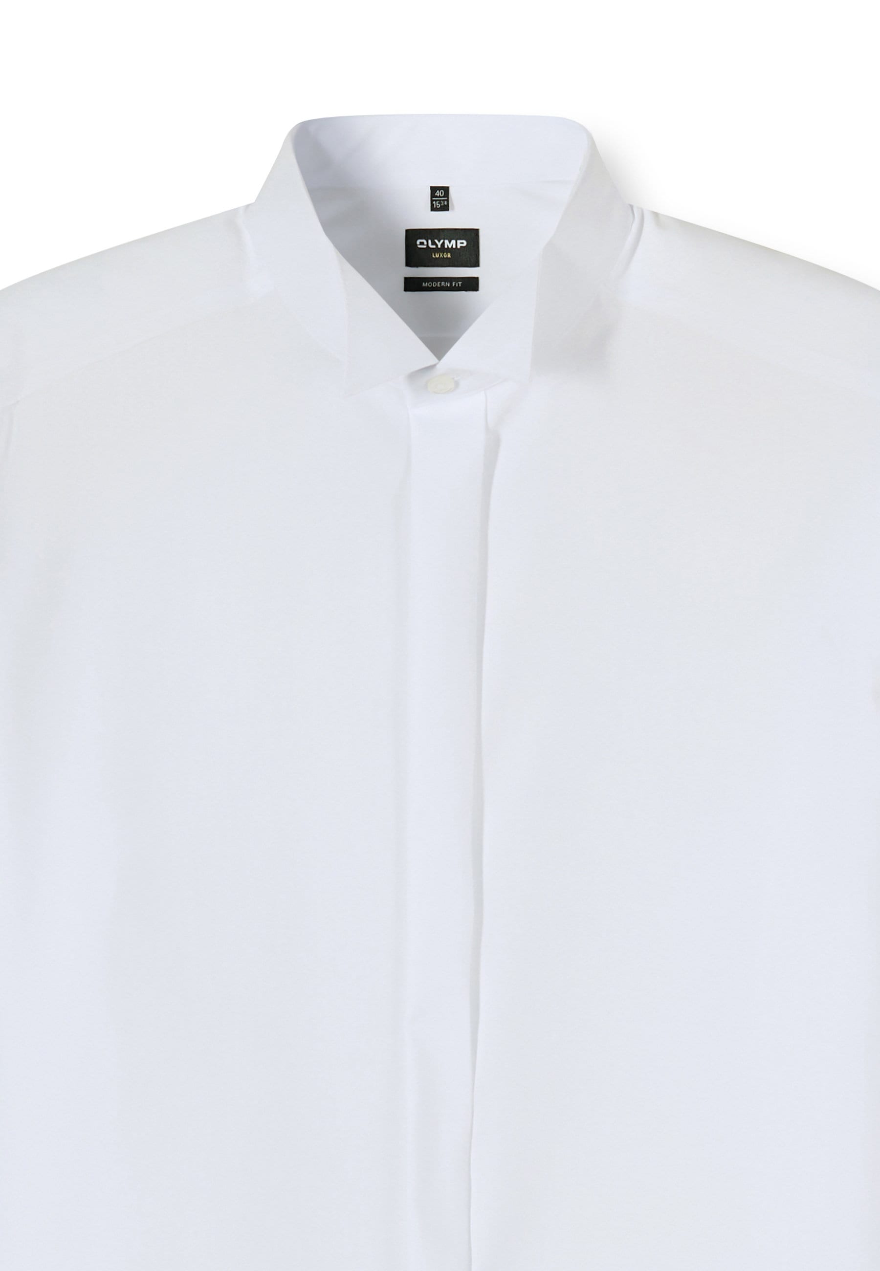 OLYMP Businesshemd »OLYMP Luxor Soirée, modern fit, Hochzeitshemd, Kläppchen mit extra langem Arm«