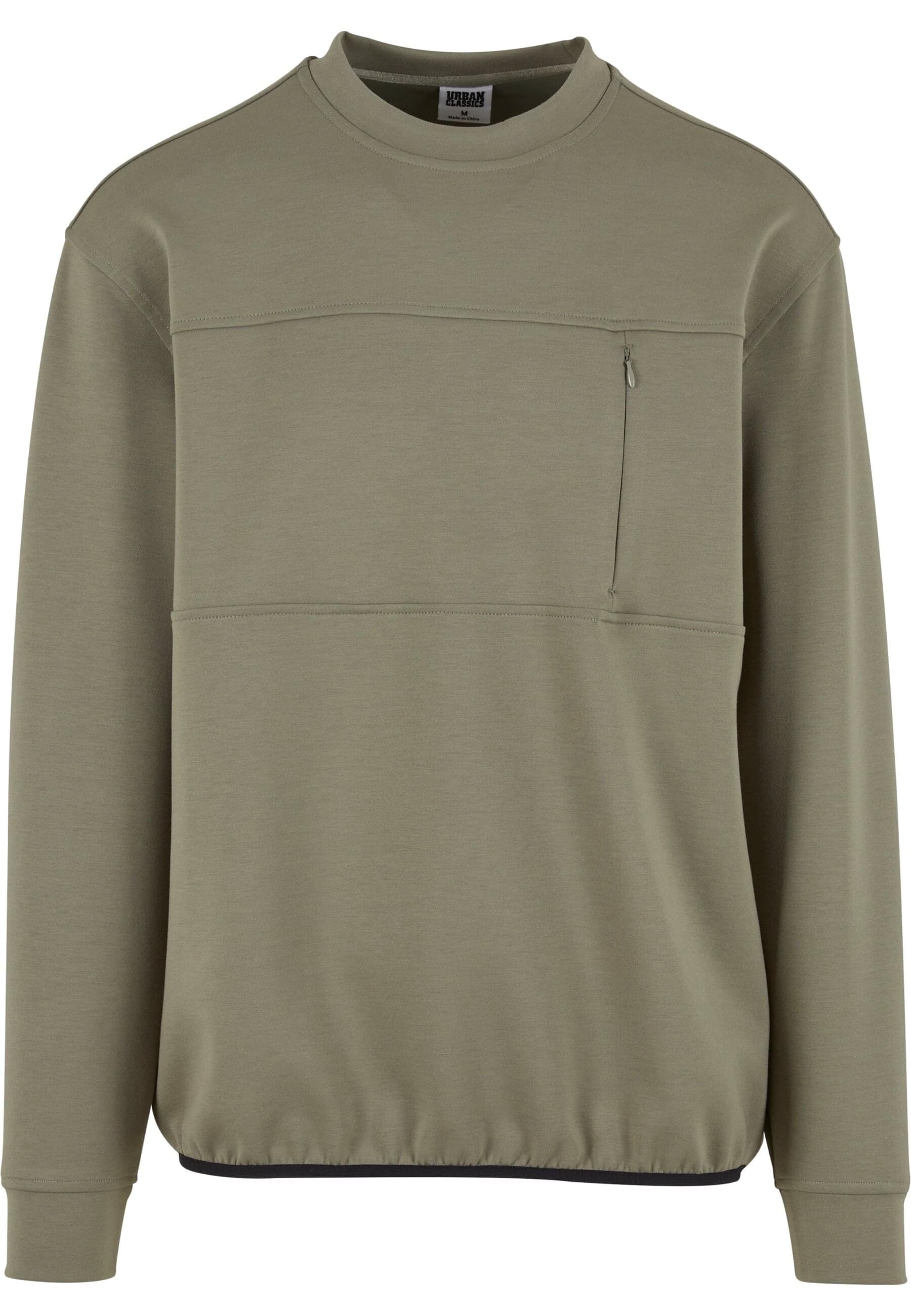 URBAN CLASSICS Rundhalspullover "Urban Classics Scuba Zip Pocket Crew" 1 St günstig online kaufen