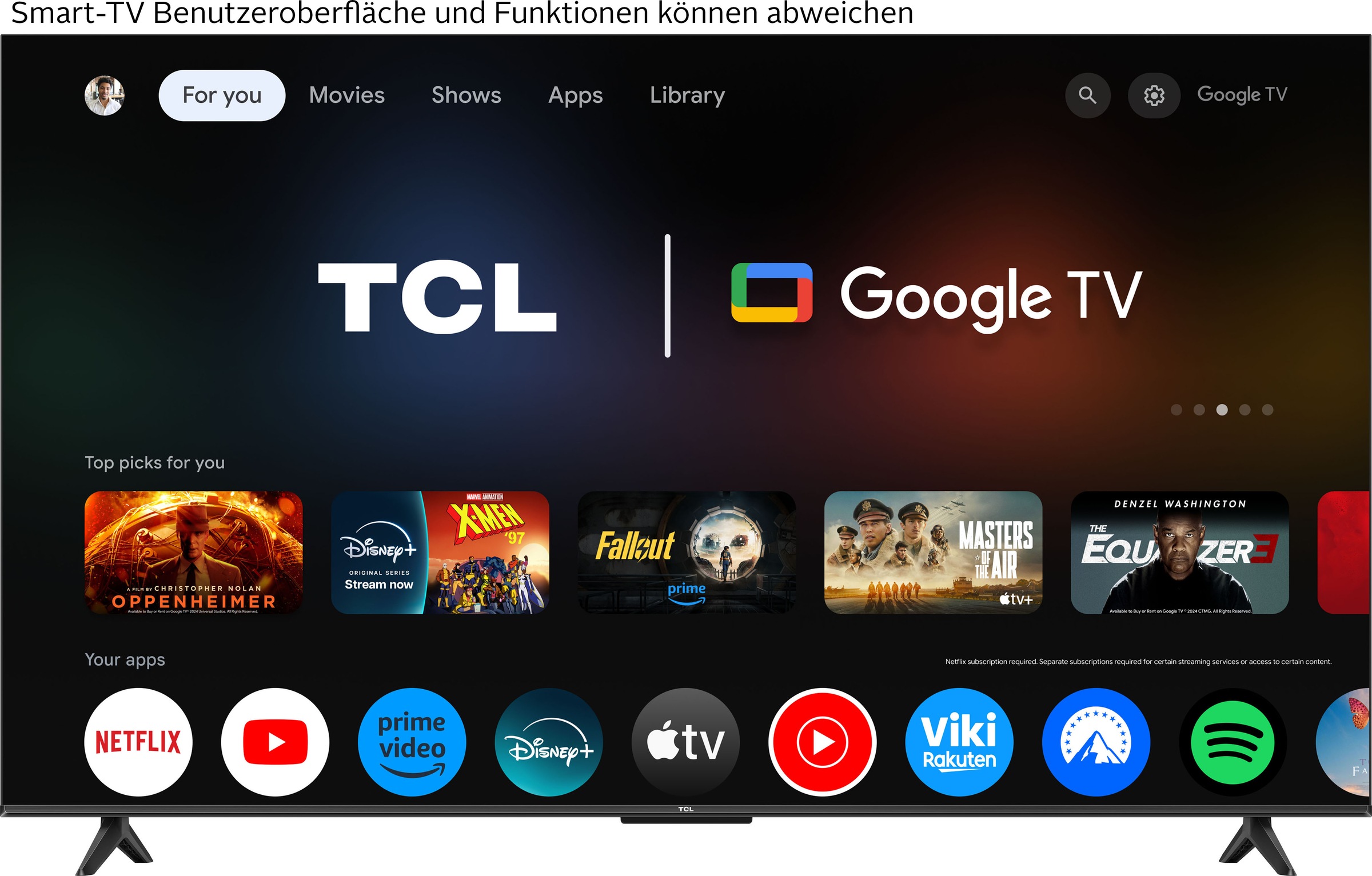 TCL LED-Fernseher »65V6CX1«, 4K Ultra HD, Google TV-Smart-TV, 4K HDR, Multi-HDR, Dolby Vision, Game Master, Smart TV, Apple TV, AiPQ