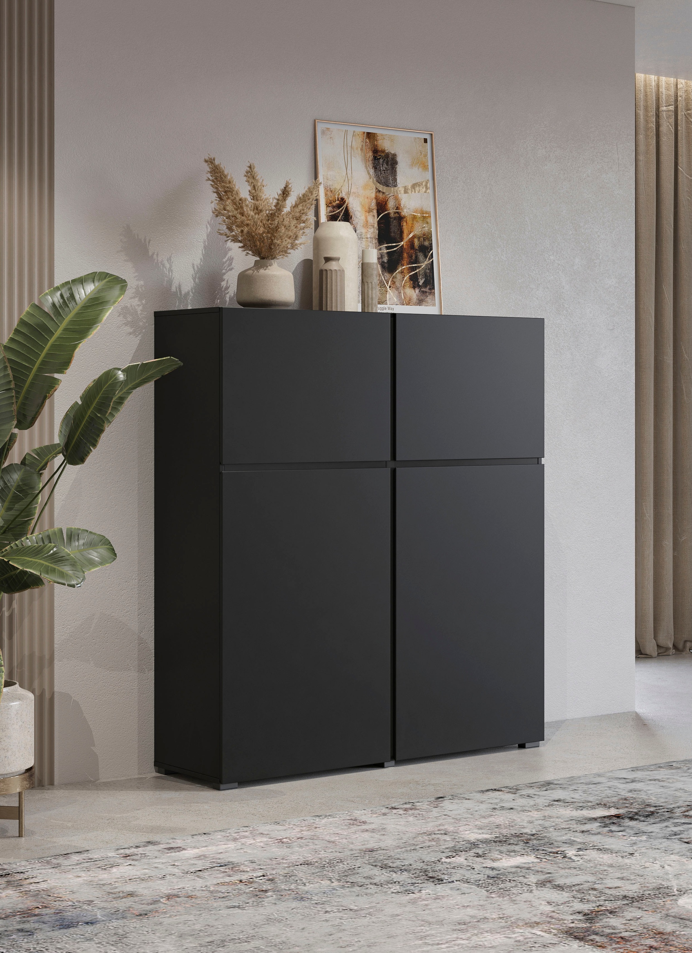 OTTO home Highboard "Cross, moderne grifflose Hochkommode mit 4 Türen,Türko günstig online kaufen