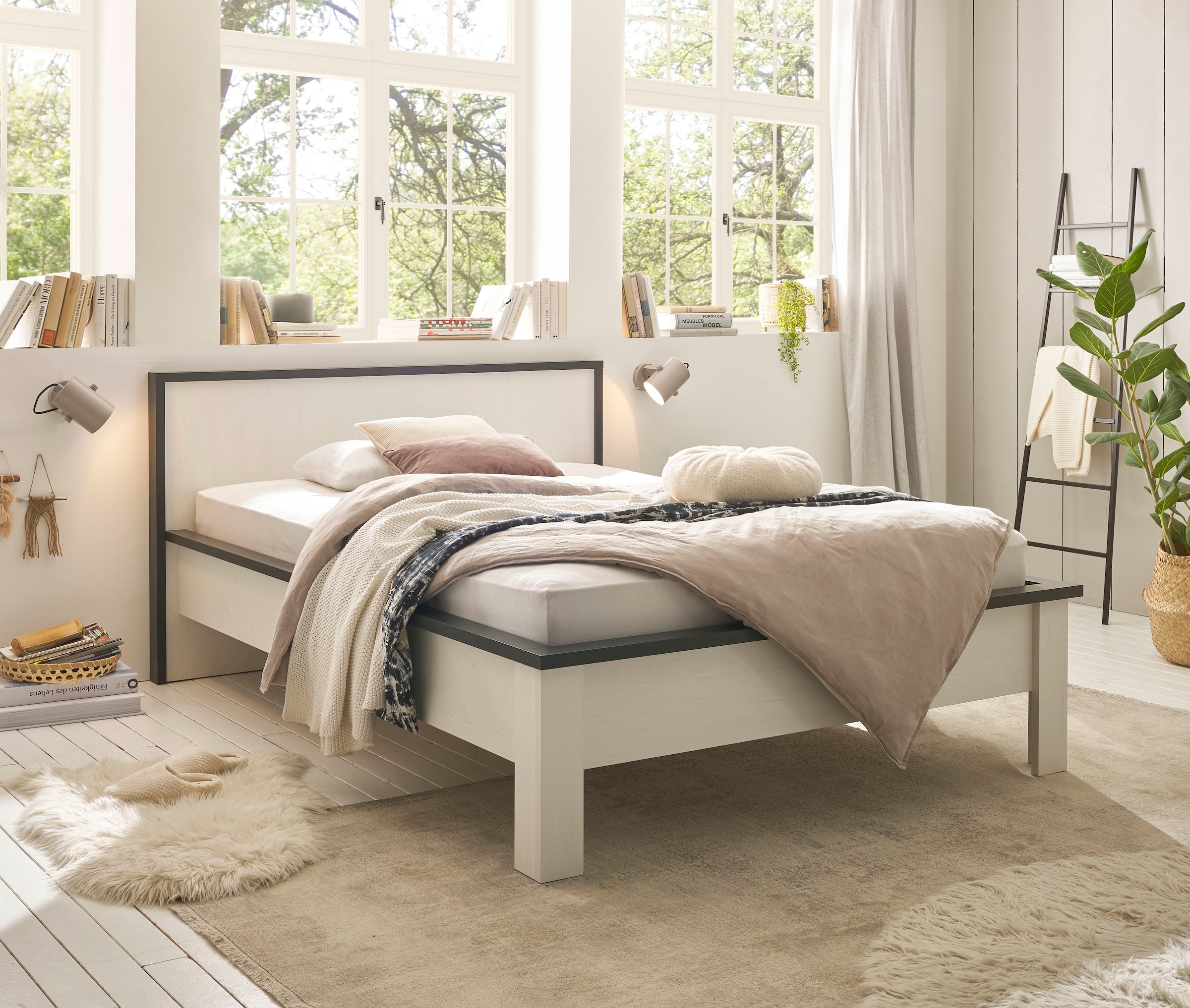 Home affaire "SHERWOOD Liegefläche 90/140 oder 180x200 cm" aus FSC-zertifiziertem Holzwerkstoff, rustikaler Landhausstil