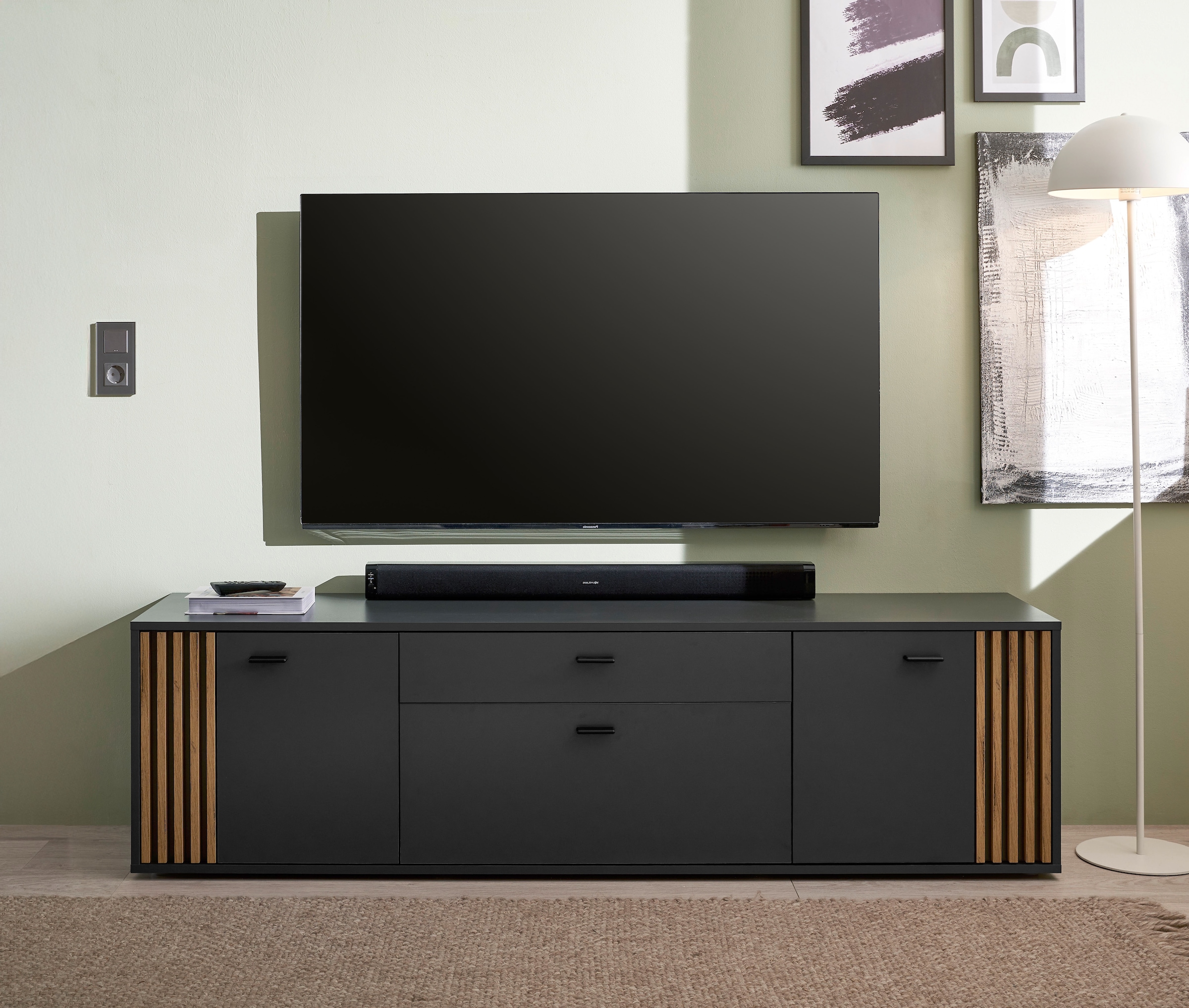 HBZ Lowboard "Dublin TV-Schrank, BxHxT 180x50x38cm" 1 Stk. tlg. Breite 180c günstig online kaufen