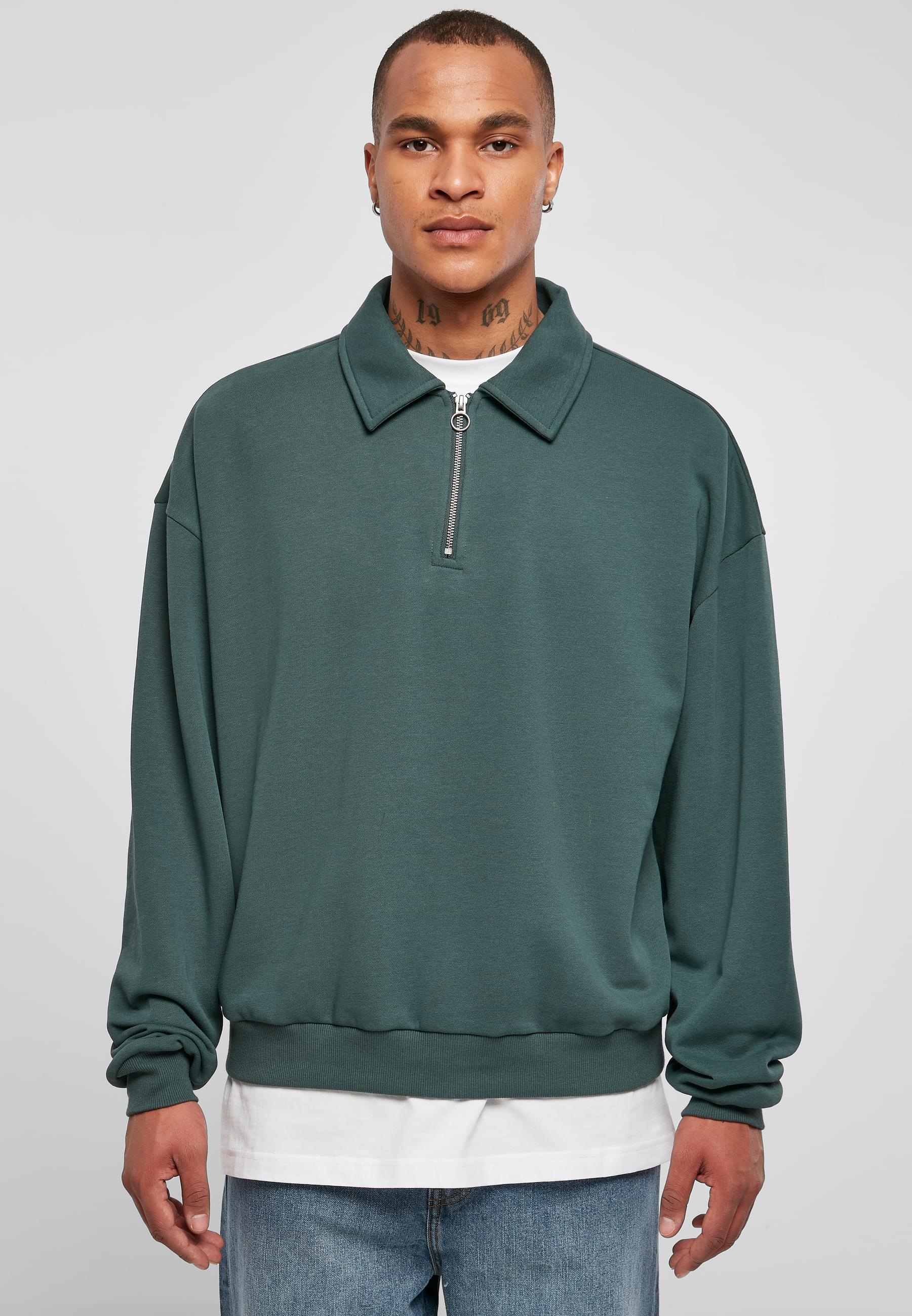 URBAN CLASSICS Rundhalspullover »Urban Classics Herren Shirt Collar Crew«, (1 tlg.)