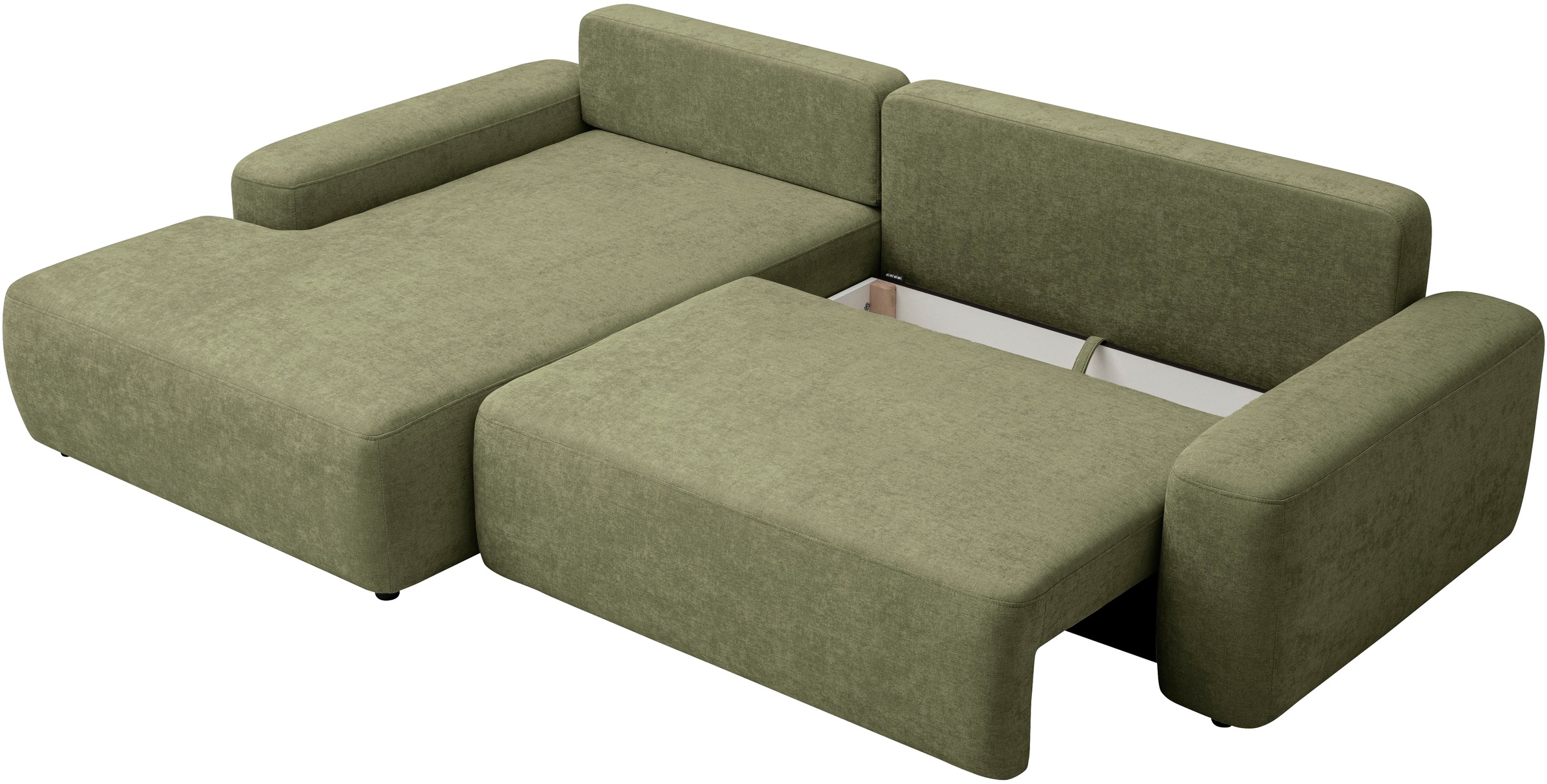 INOSIGN Ecksofa »TORGE (264cm), Schlafsofa in Cord, Samtvelours o Struktur fein, L-Form«, Schlaffunktion, Bettkasten, Liegefläche: 125/210 cm