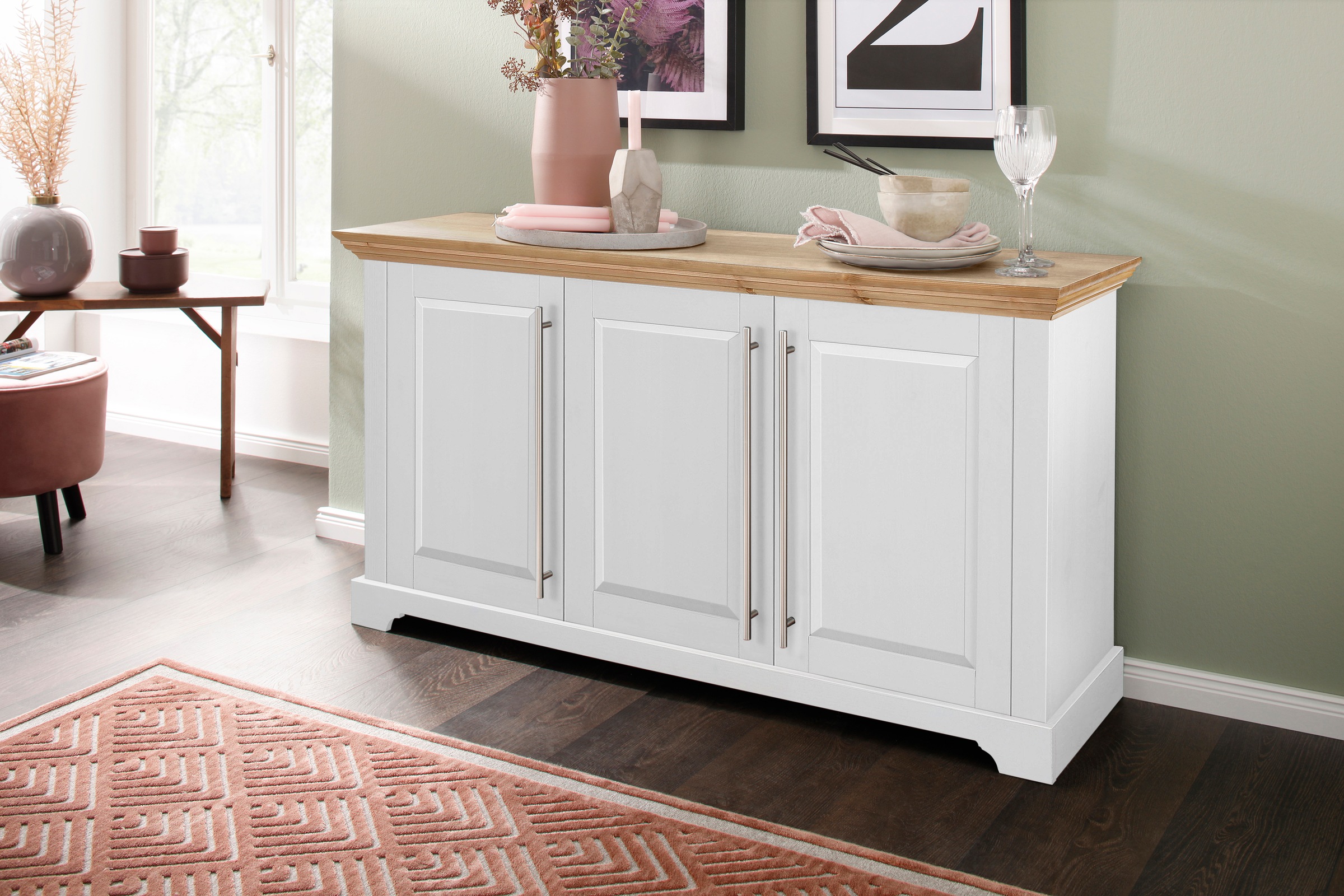 OTTO home Kommode "Meliss" aus massiver Kiefer, FSC zertifiziert, 3-türig, günstig online kaufen