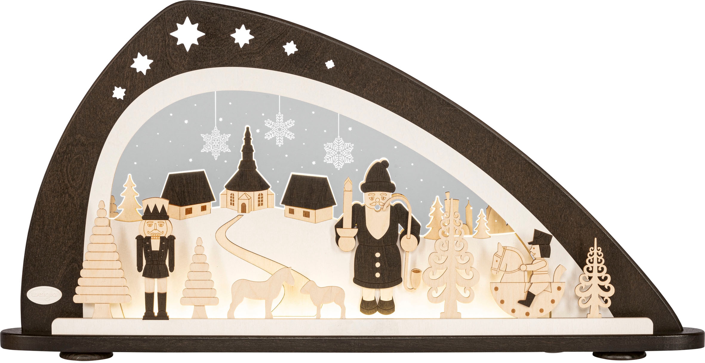 Weigla LED Schwibbogen »Original erzgebirgische Weihnacht, Höhe ca. 33,8  cm«, Weihnachtsdeko aus dem Erzgebirge, Deko fürs Fenster, aus Holz | BAUR