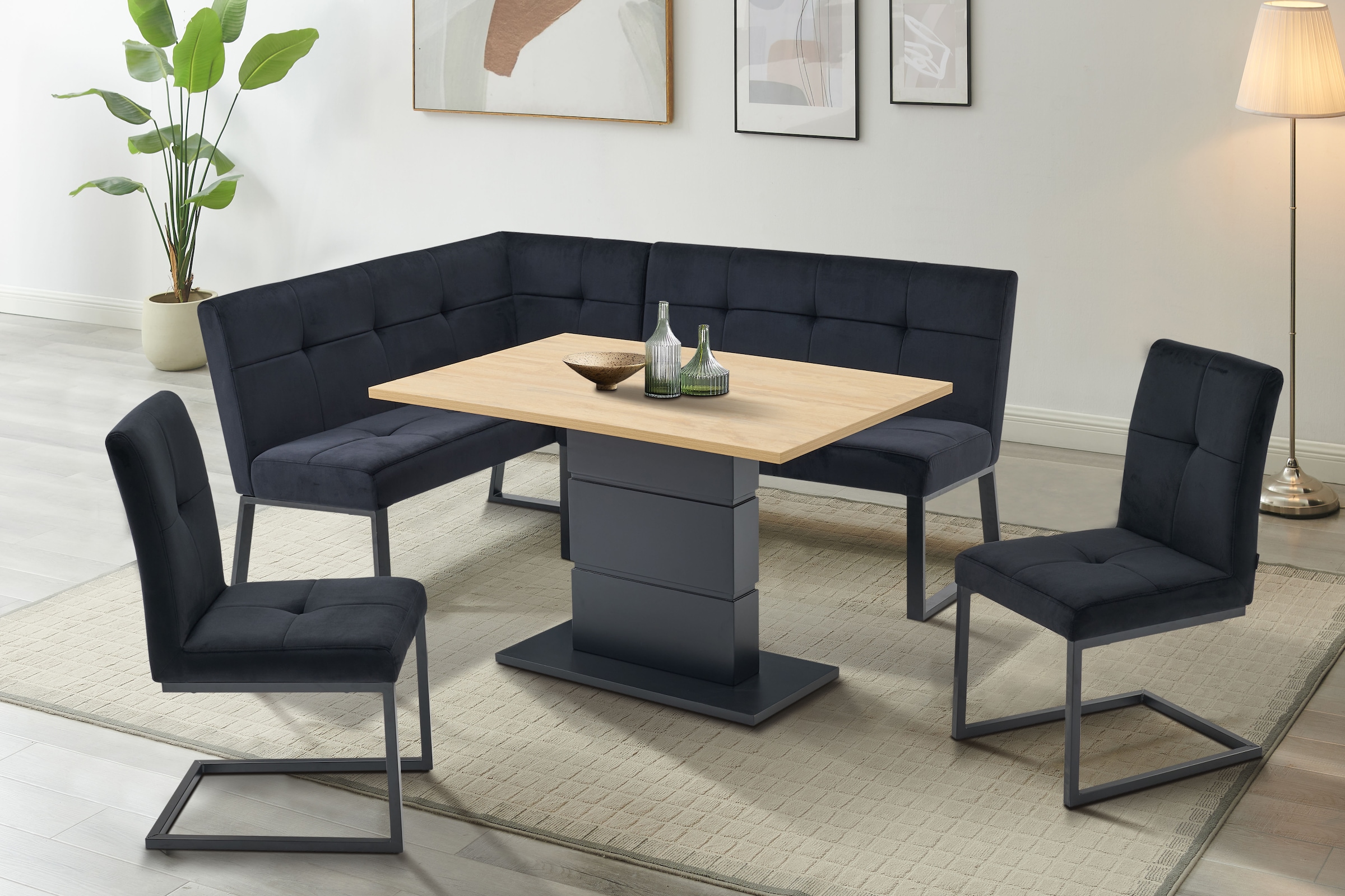 Home affaire Freischwinger »Geranie«, Vintage, mit 3D-Steppung, robustes Gestell, hochwertiger Stoff