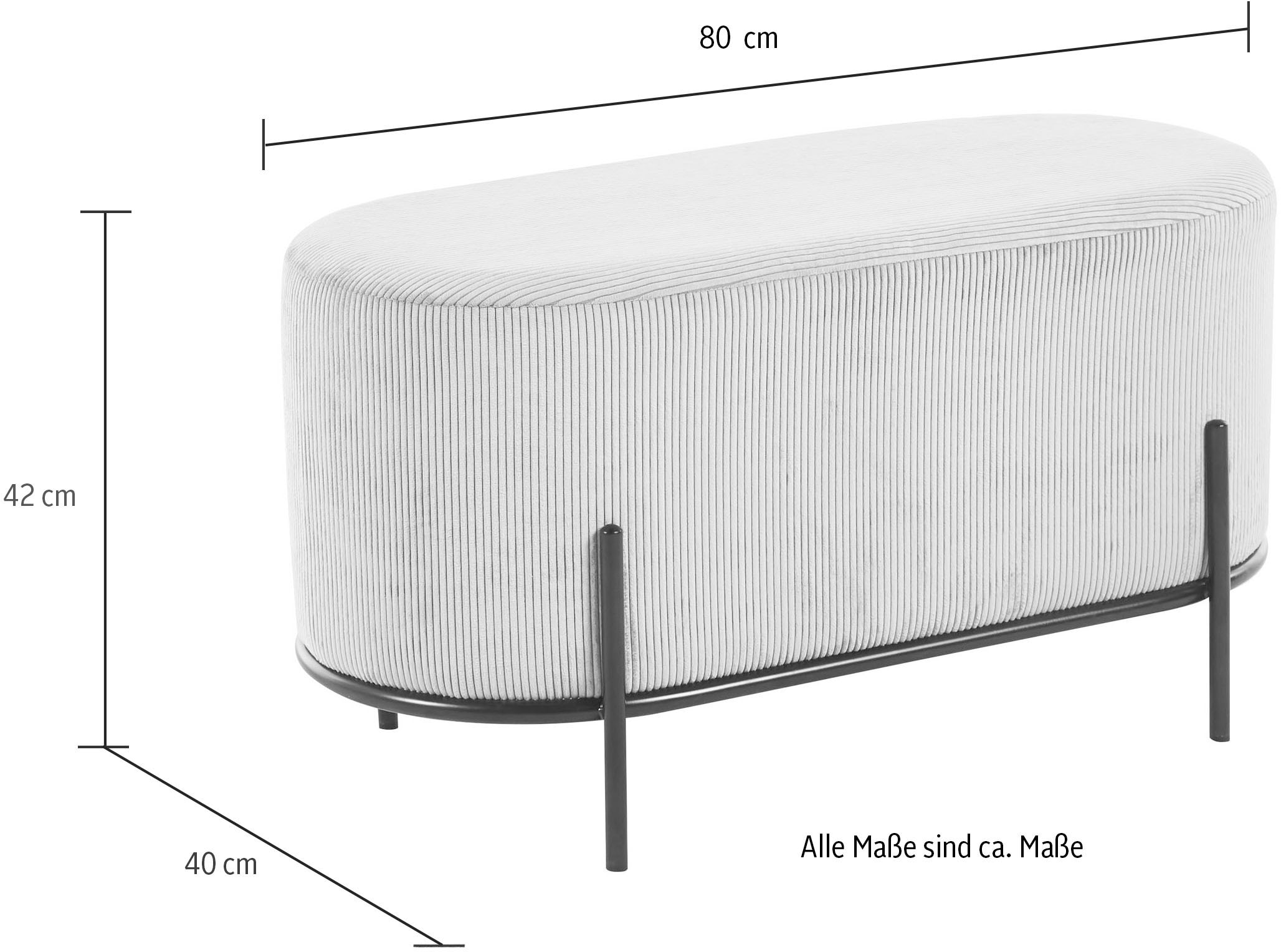 SalesFever Polsterhocker, mit Design-Gestell aus schwarzem Metall | BAUR