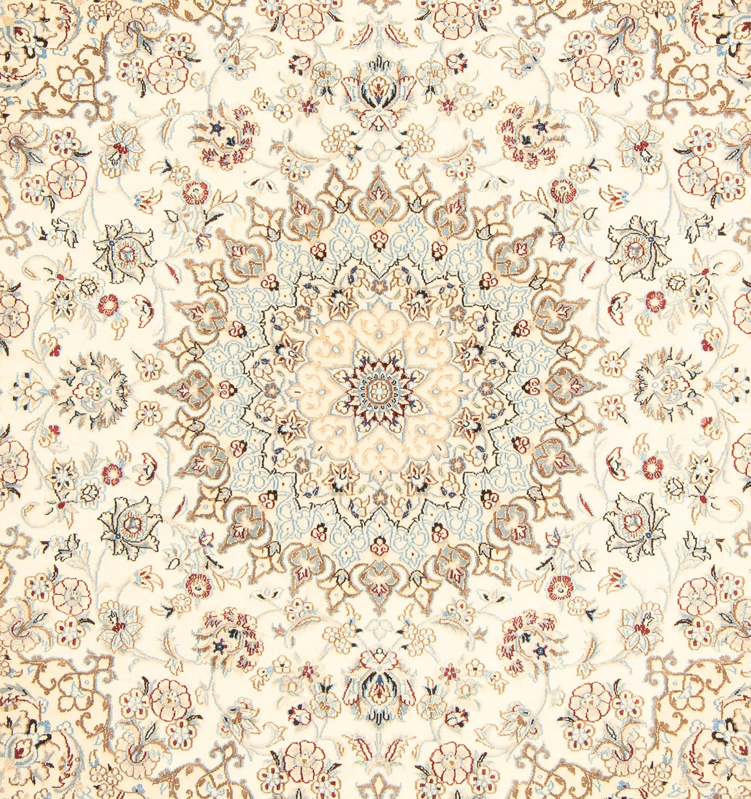 morgenland Orientteppich »Perser - Nain - Royal quadratisch - 203 x 202 cm - beige«, quadratisch, Wohnzimmer, Handgeknüpft, Einzelstück mit Zertifikat